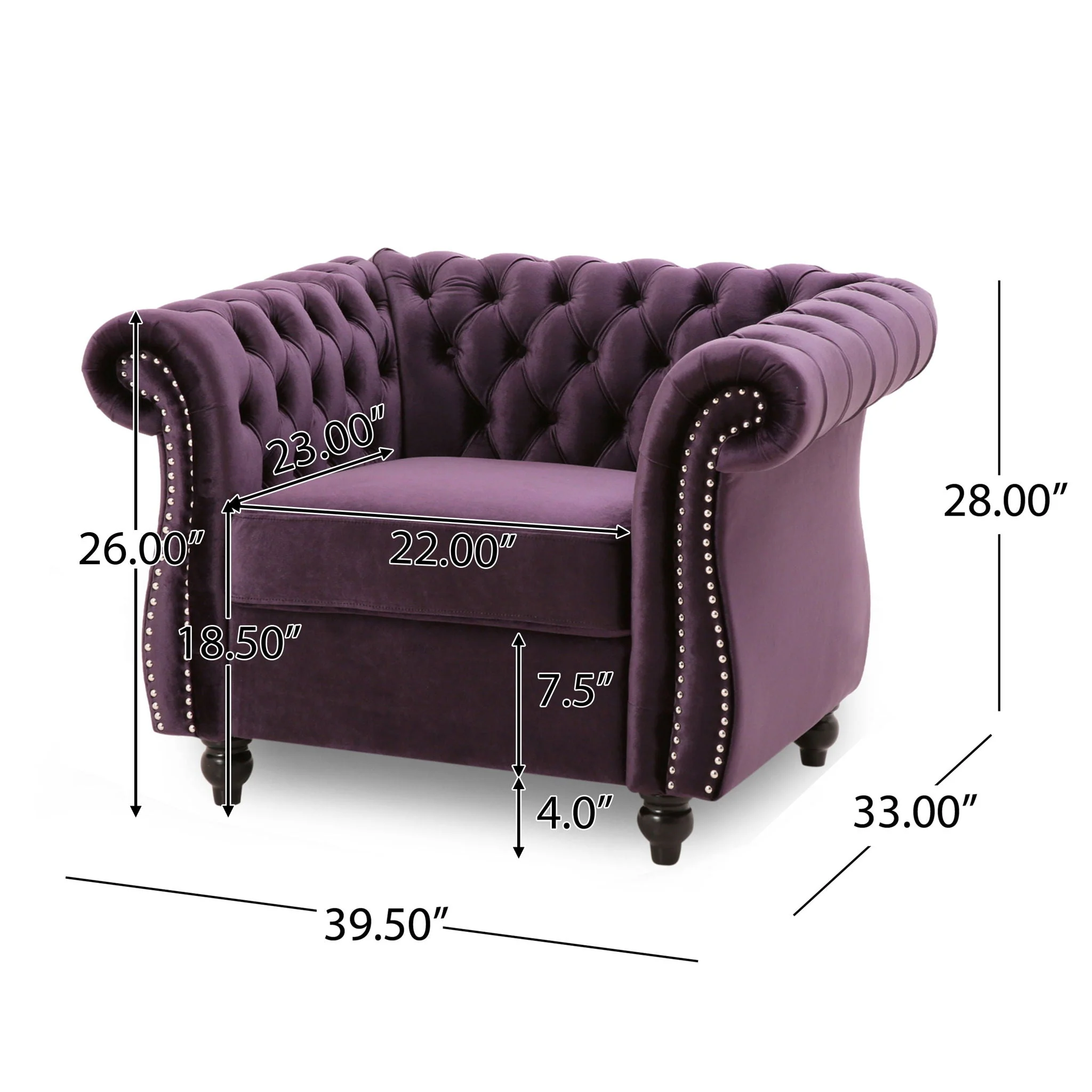 Nexuson - Upholstered Chesterfield Chair With Deep Tufted And Nailhead Trim - Image 6