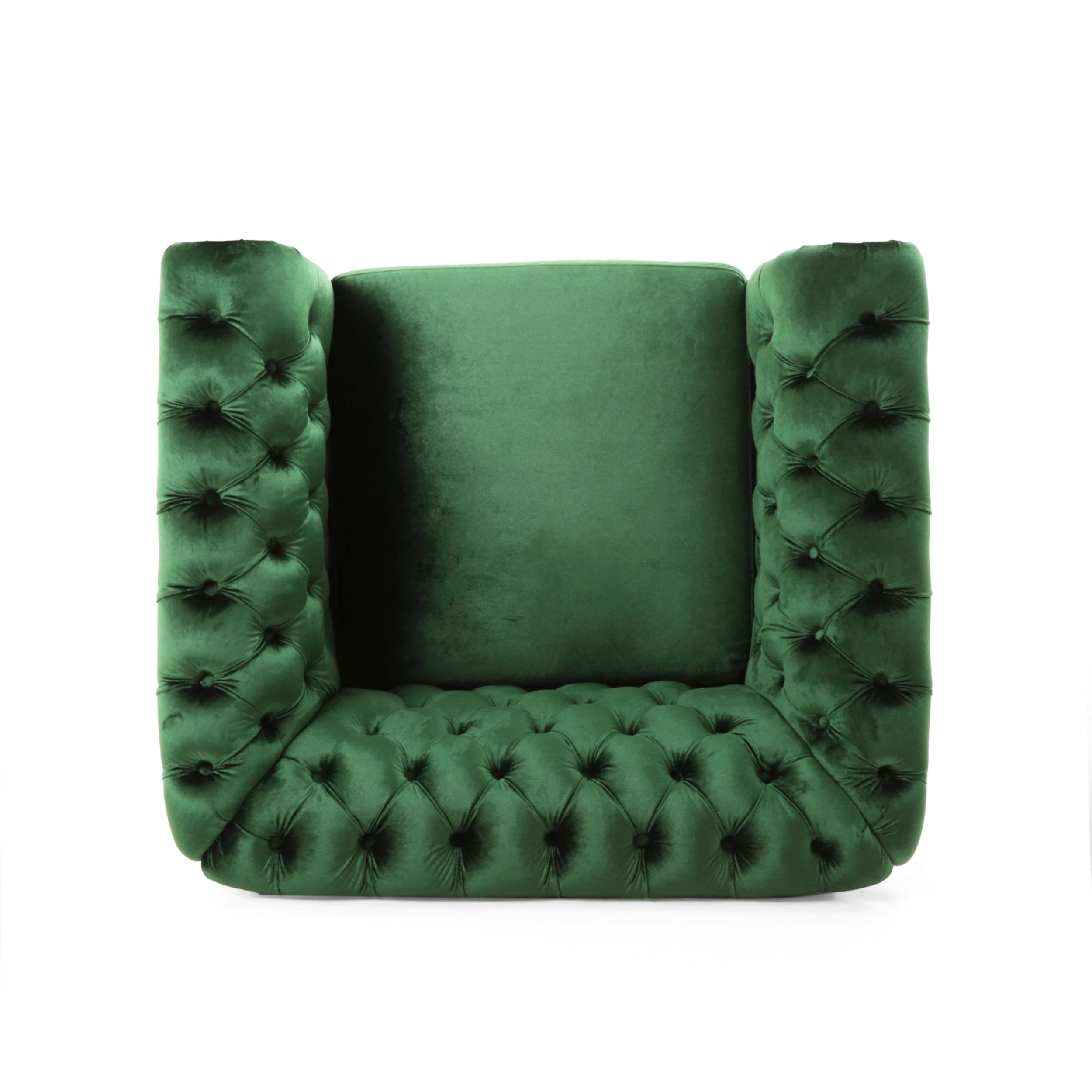 Nexuson Upholstered Velvet Chesterfield Chair with Deep Tufted and Nailhead Trim, Emerald - Image 7
