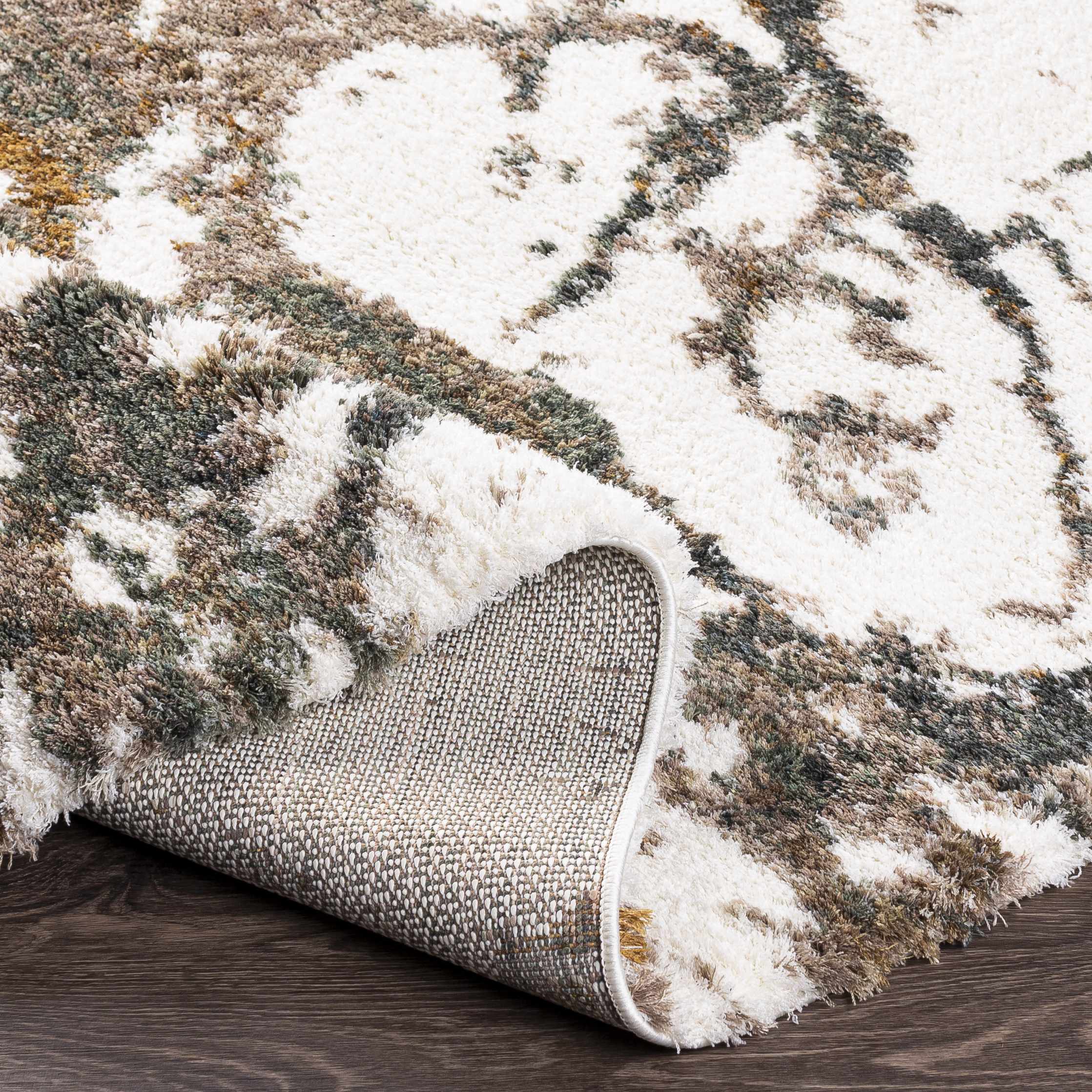 Ngunnawal Cream/Brown Marble Plush Rug - Image 5