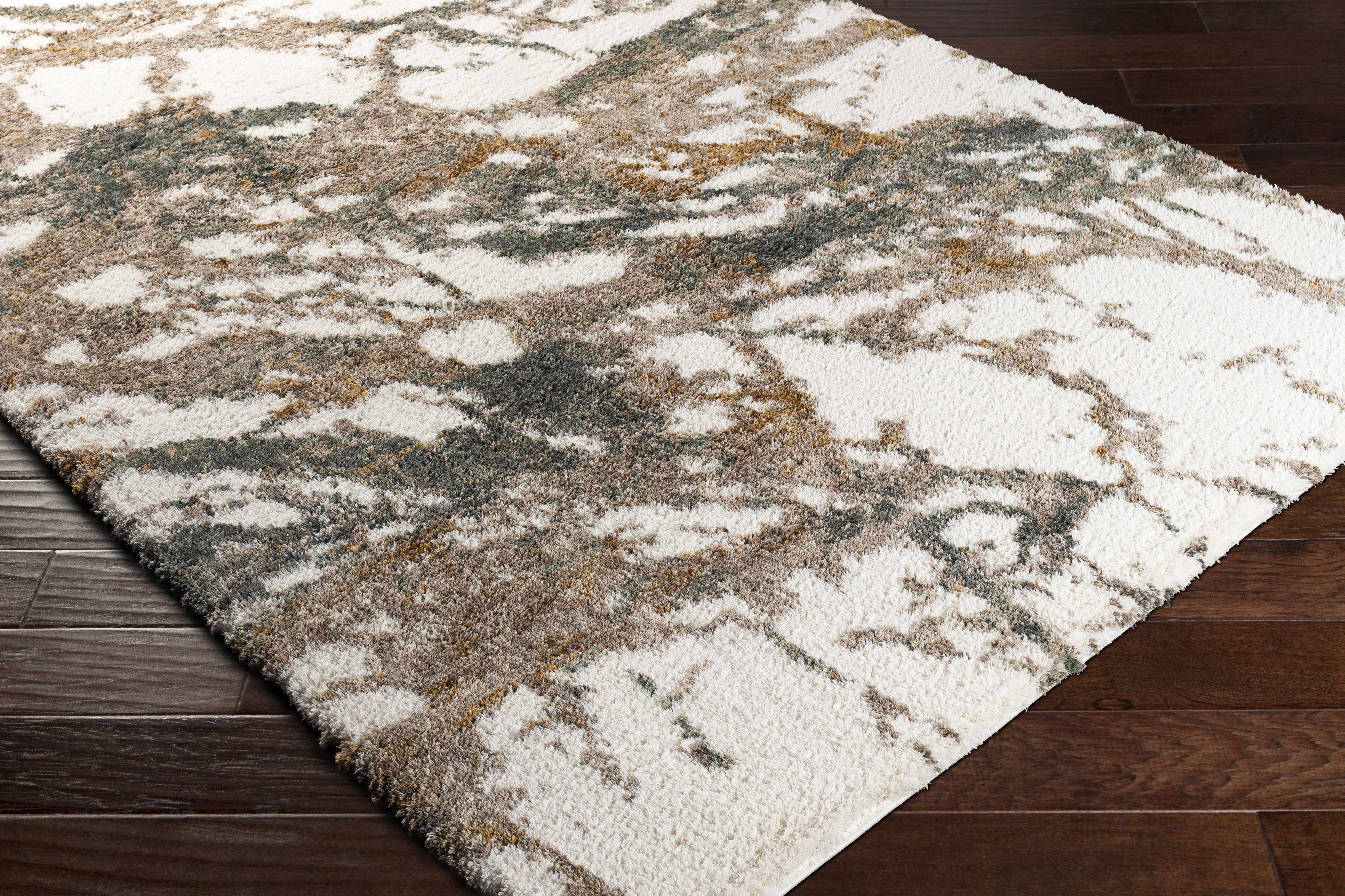 Ngunnawal Cream/Brown Marble Plush Rug - Image 6
