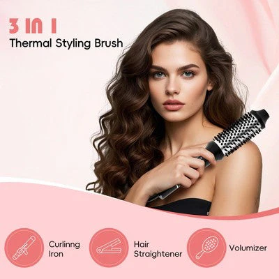 NICEBAY Heated Thermal Brush Electric Curling Brush & Round Brush Styler - Image 2