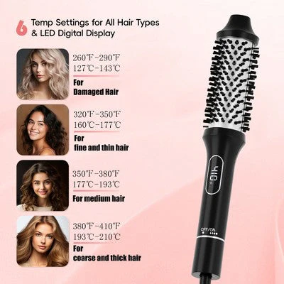 NICEBAY Heated Thermal Brush Electric Curling Brush & Round Brush Styler - Image 3