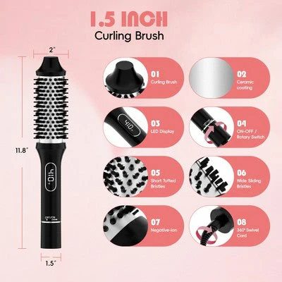NICEBAY Heated Thermal Brush Electric Curling Brush & Round Brush Styler - Image 4