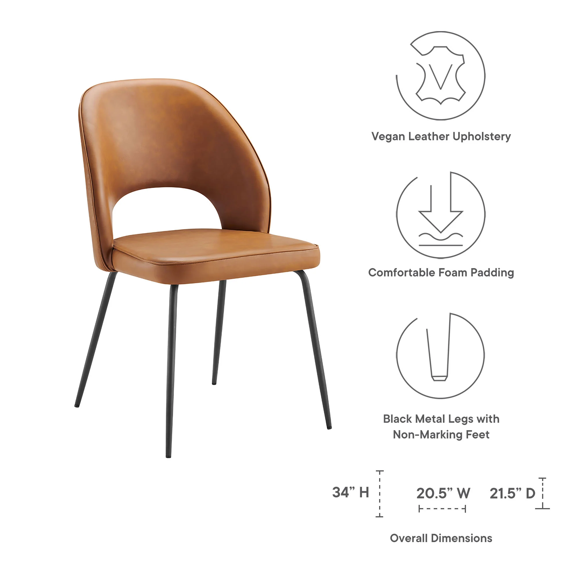 Nico Vegan Leather Dining Chair Set of 2 by Modway - Image 2
