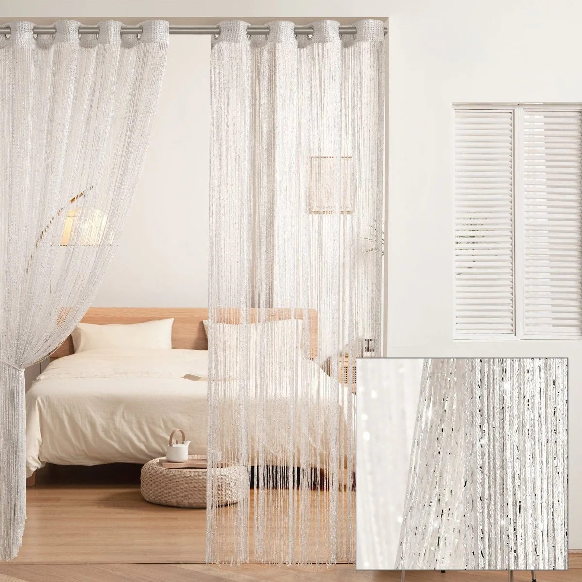 Night Sky String Thread Window Curtain Panel - Image 3