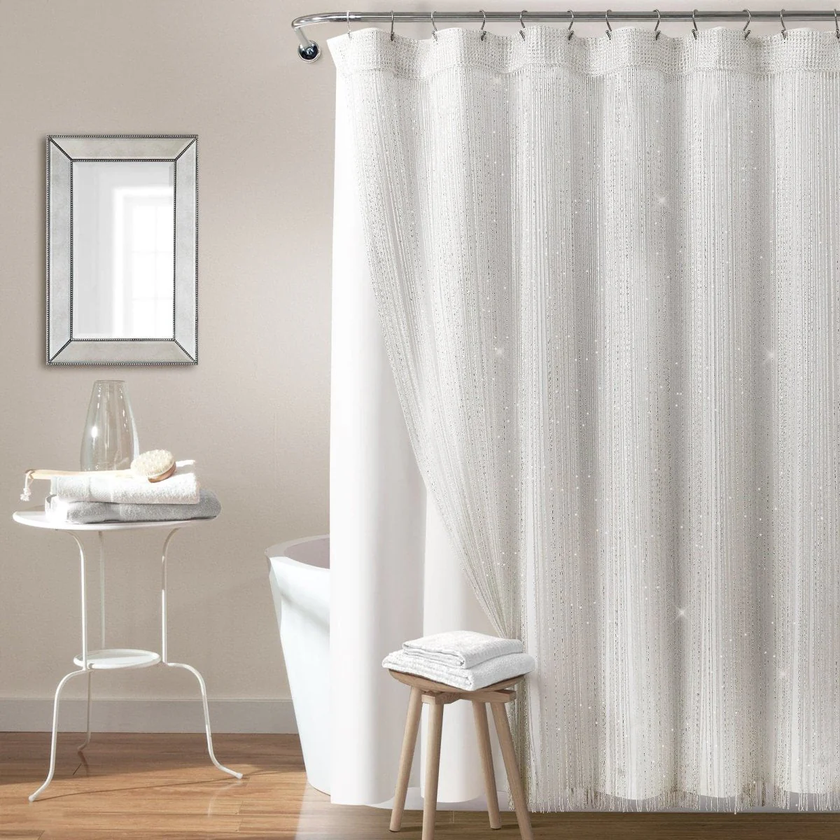 Night Sky String Thread With Peva Lining Shower Curtain Set - Image 2