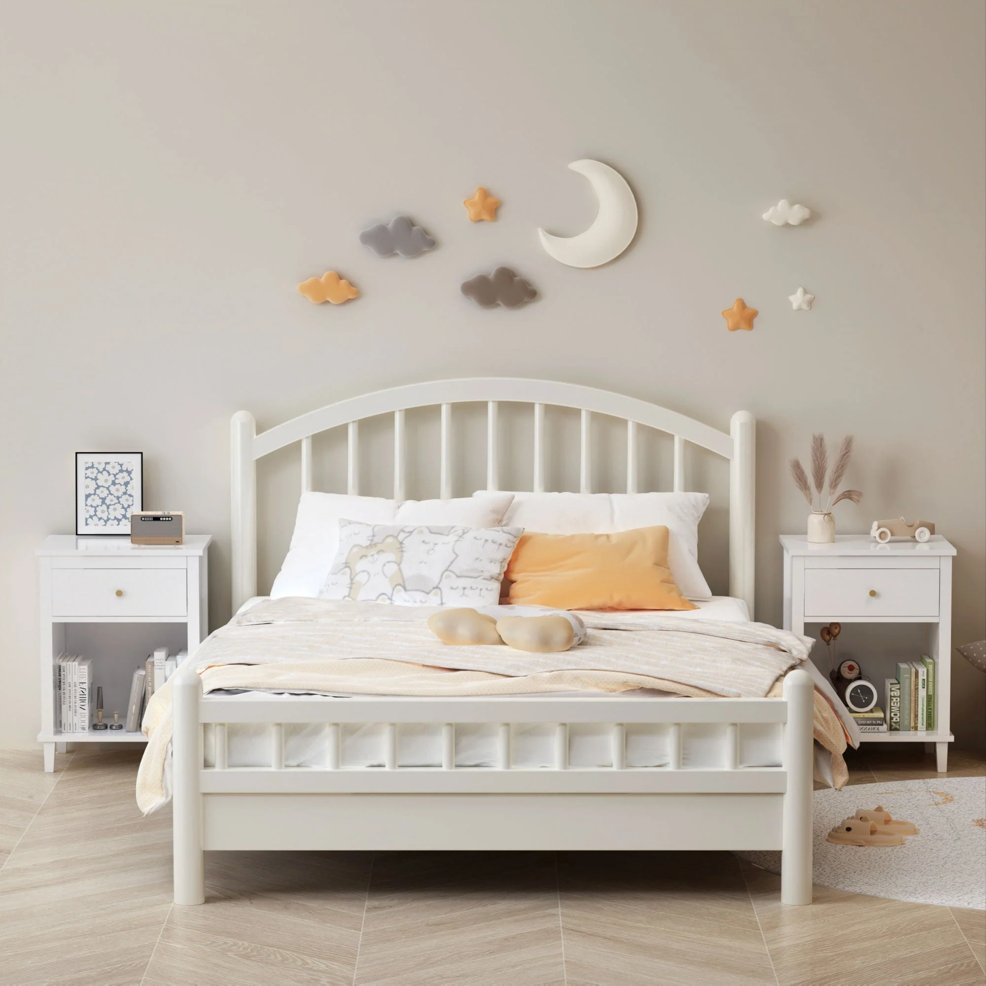 Nightstand & 1 Drawer And 1 Shelf - White - Image 4