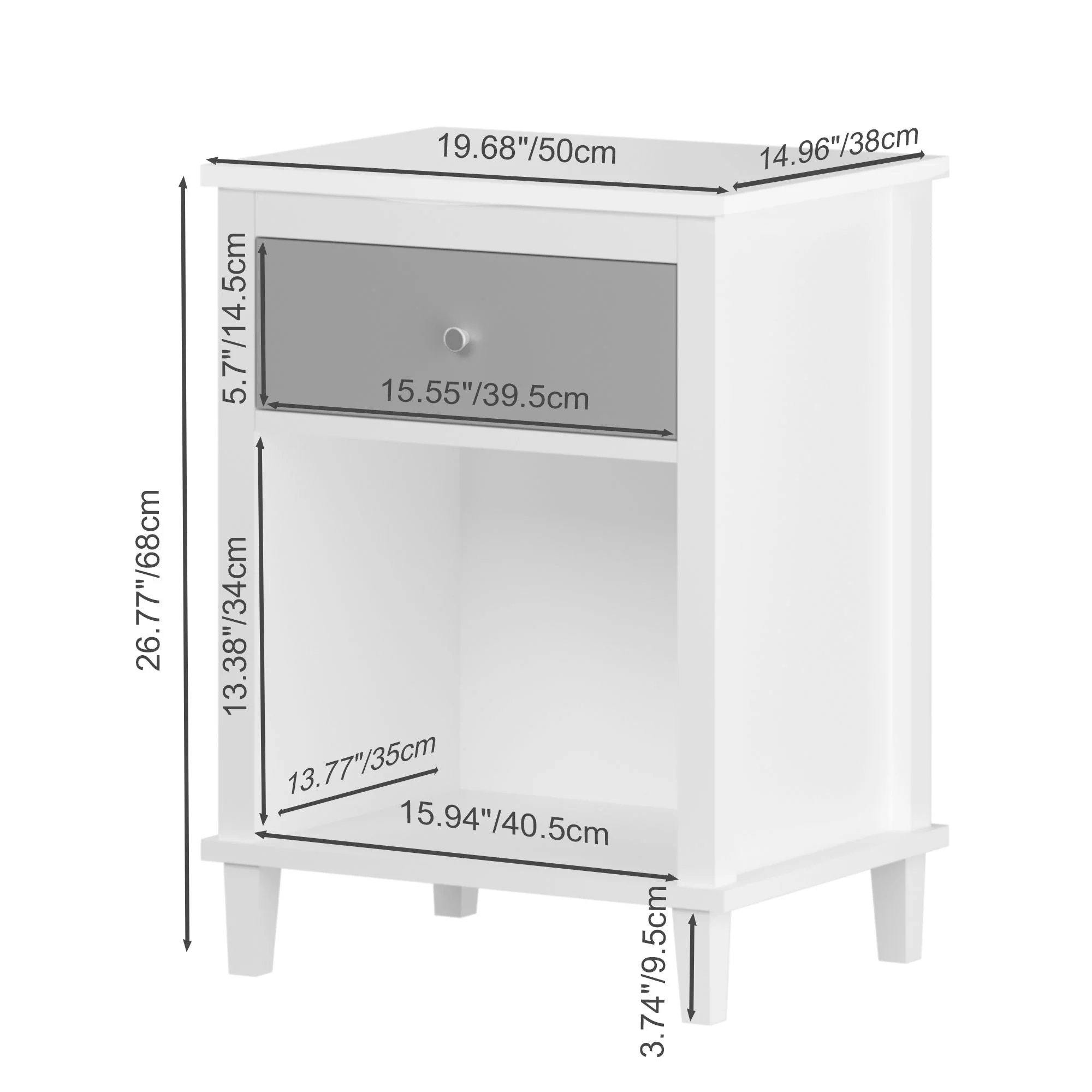 Nightstand With 1 Drawer 1 Shelf - Image 10