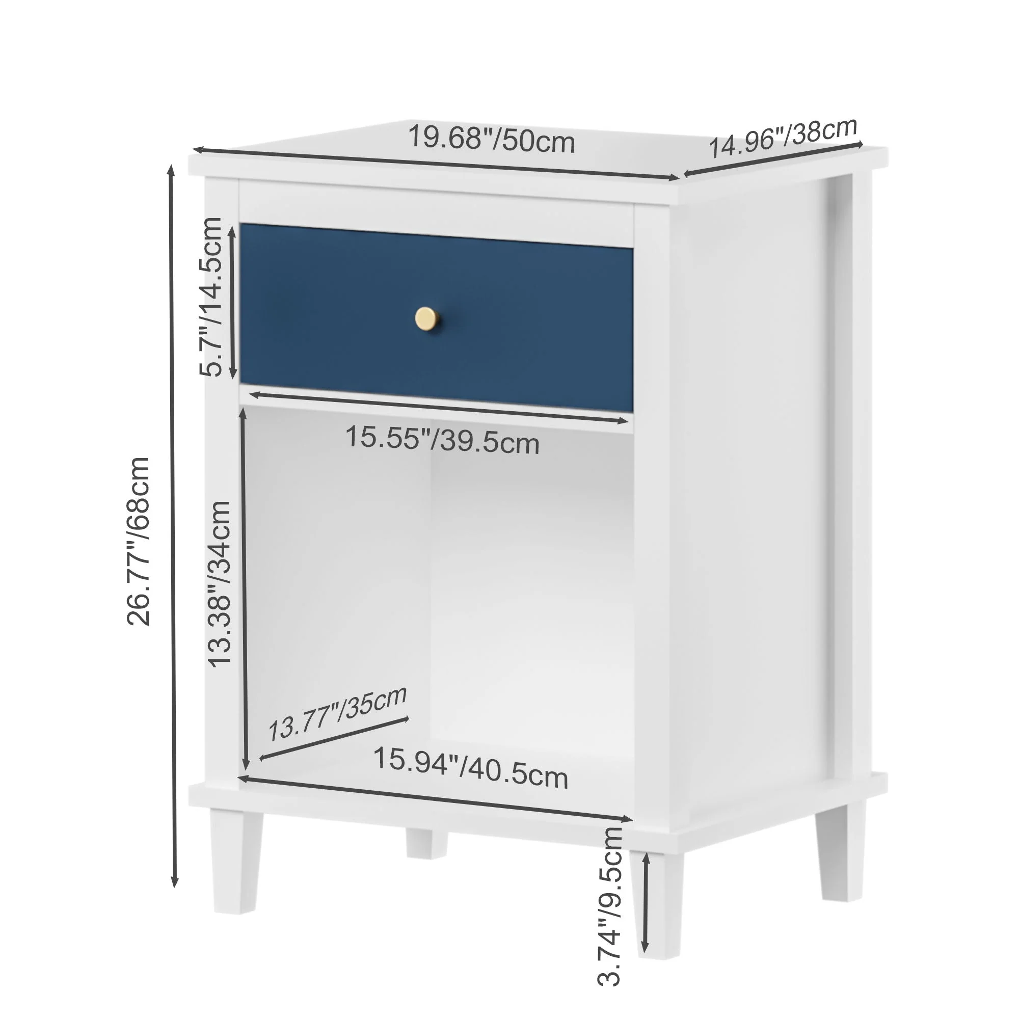Nightstand With 1 Drawer 1 Shelf - Image 11