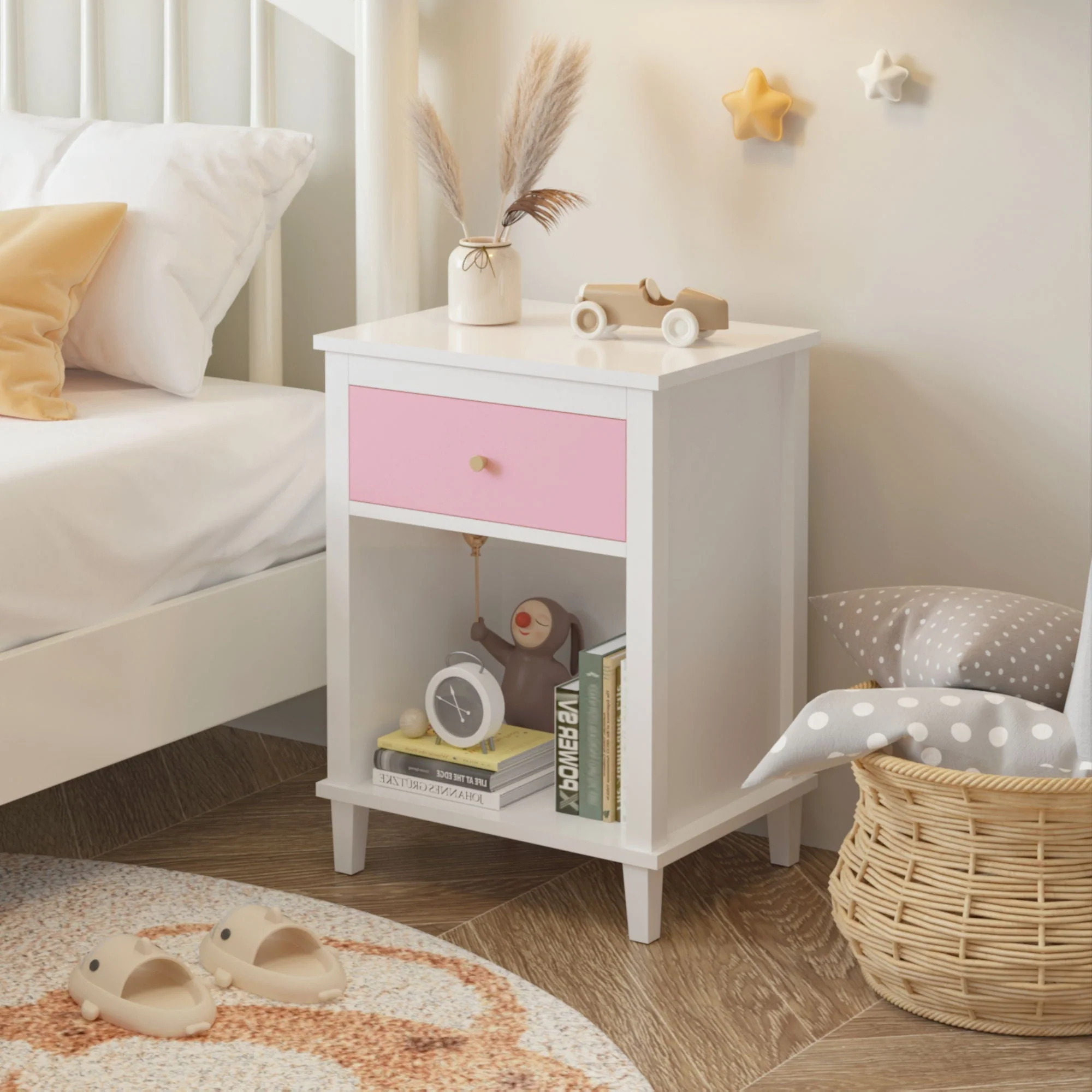 Nightstand With 1 Drawer 1 Shelf - Image 5