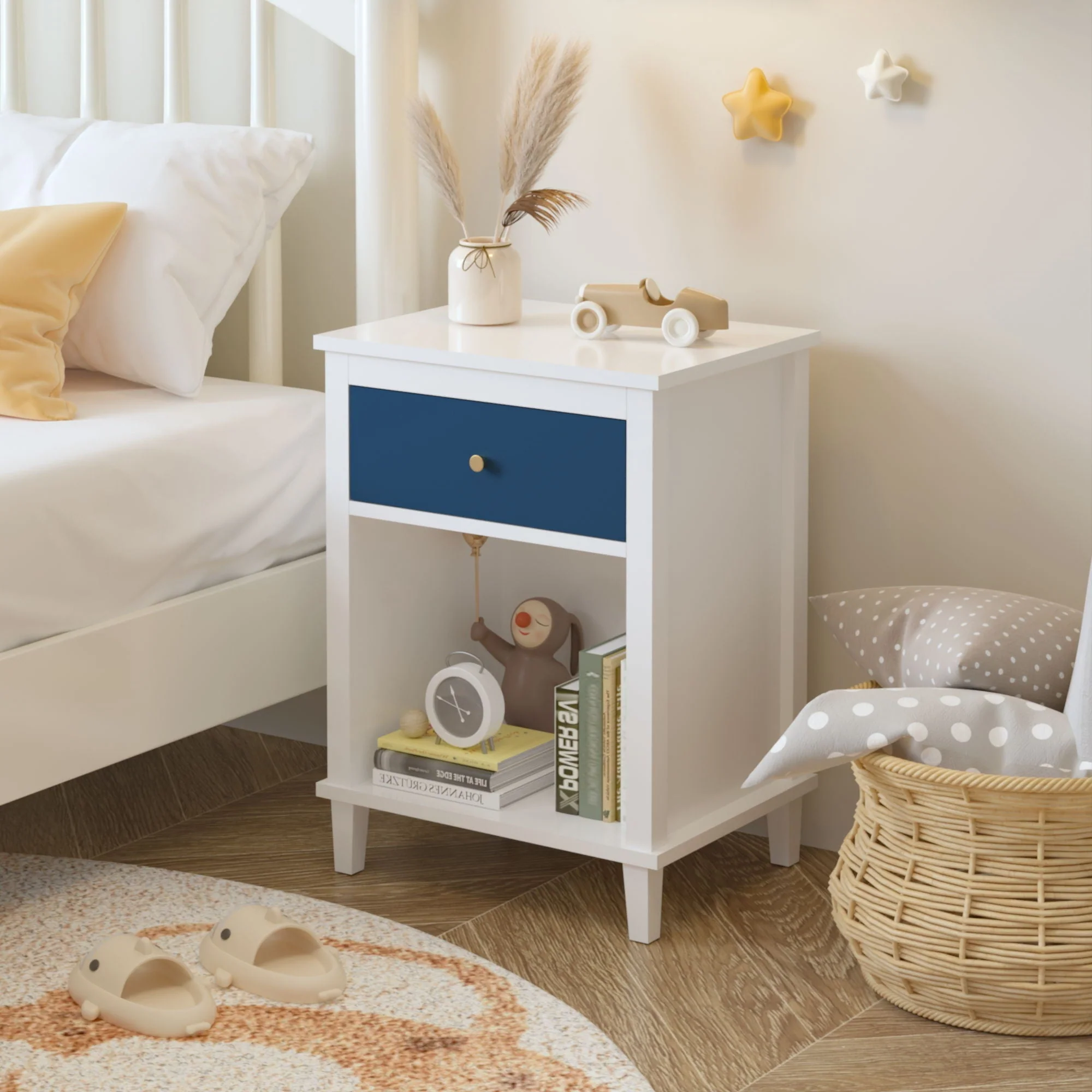 Nightstand With 1 Drawer 1 Shelf - Image 6