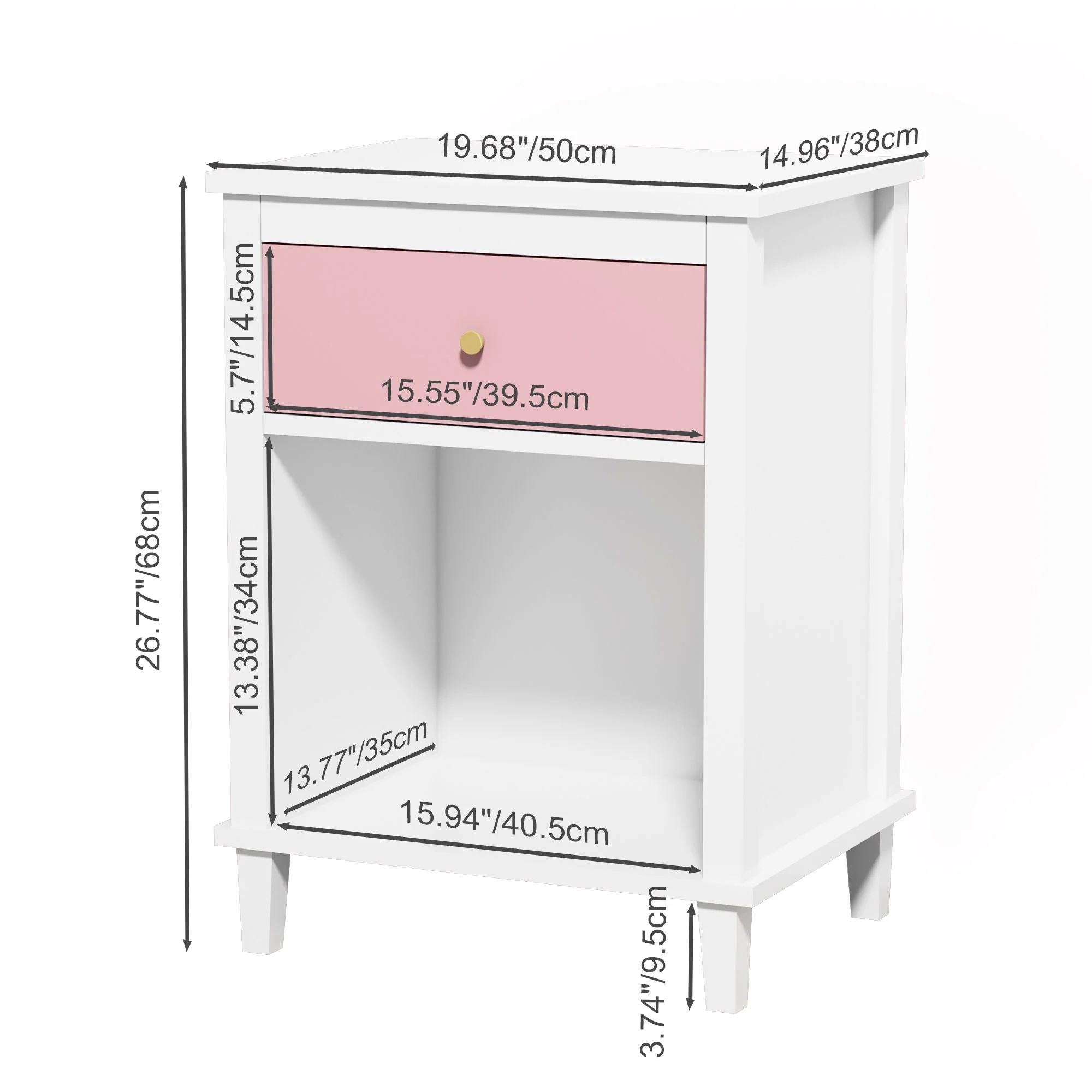 Nightstand With 1 Drawer 1 Shelf - Image 8