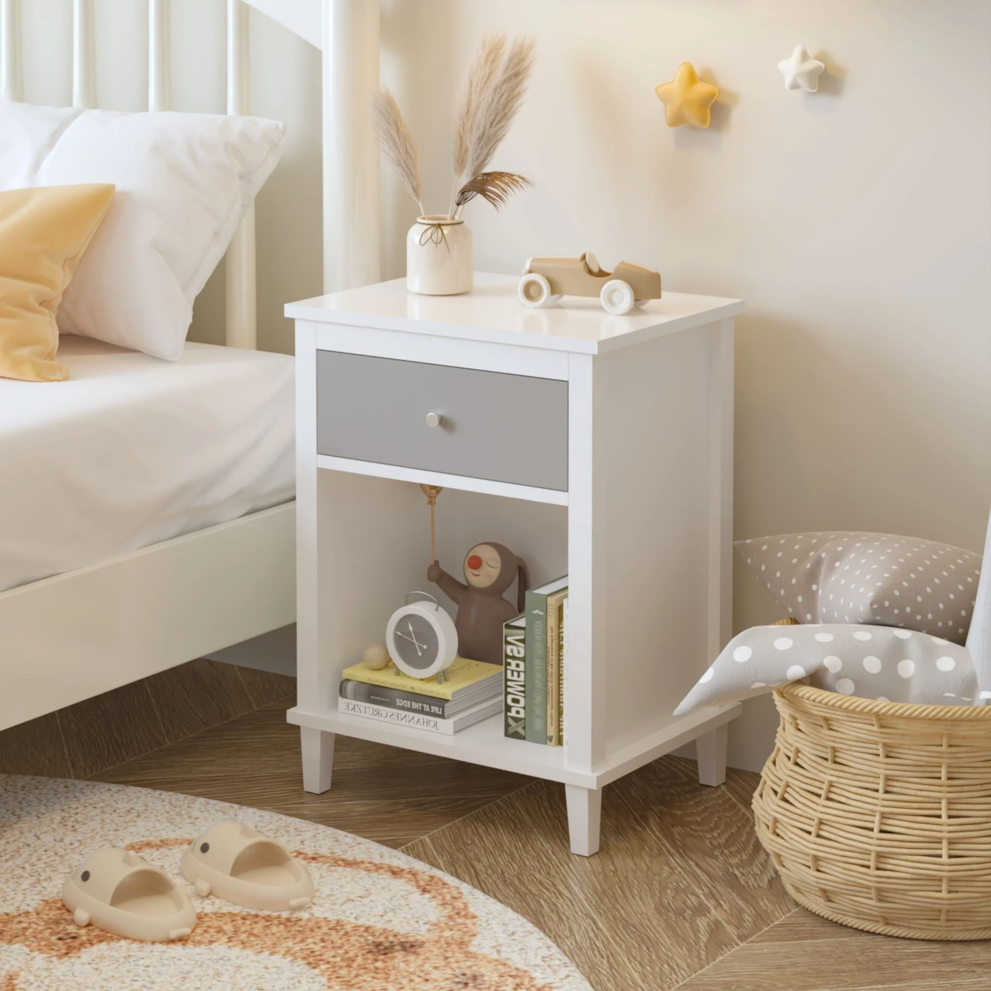 Nightstand With 1 Drawer 1 Shelf - Image 9