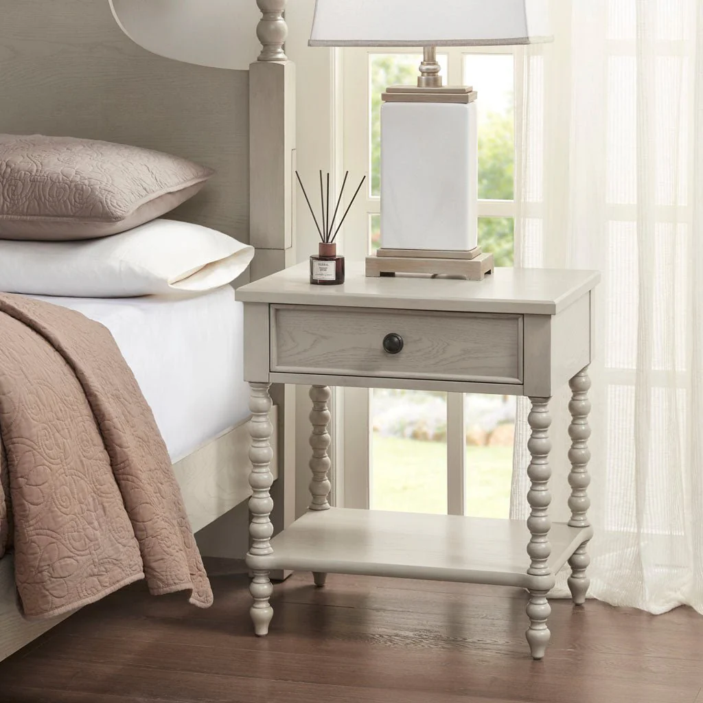 Nightstand with 1 Drawer and Turned Legs - Image 8