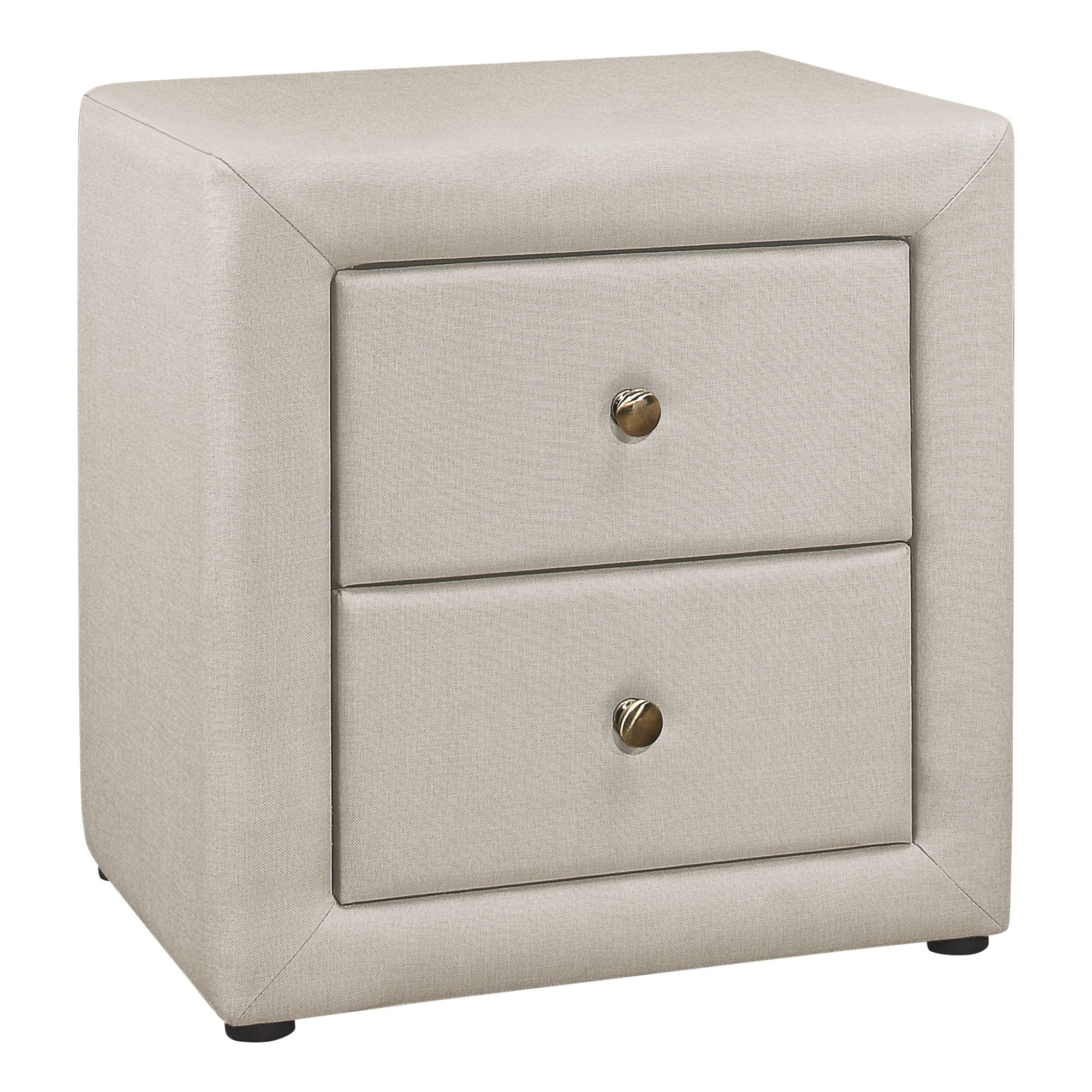 Nightstand with Storage Drawer, Upholstered, Transitional - Image 2