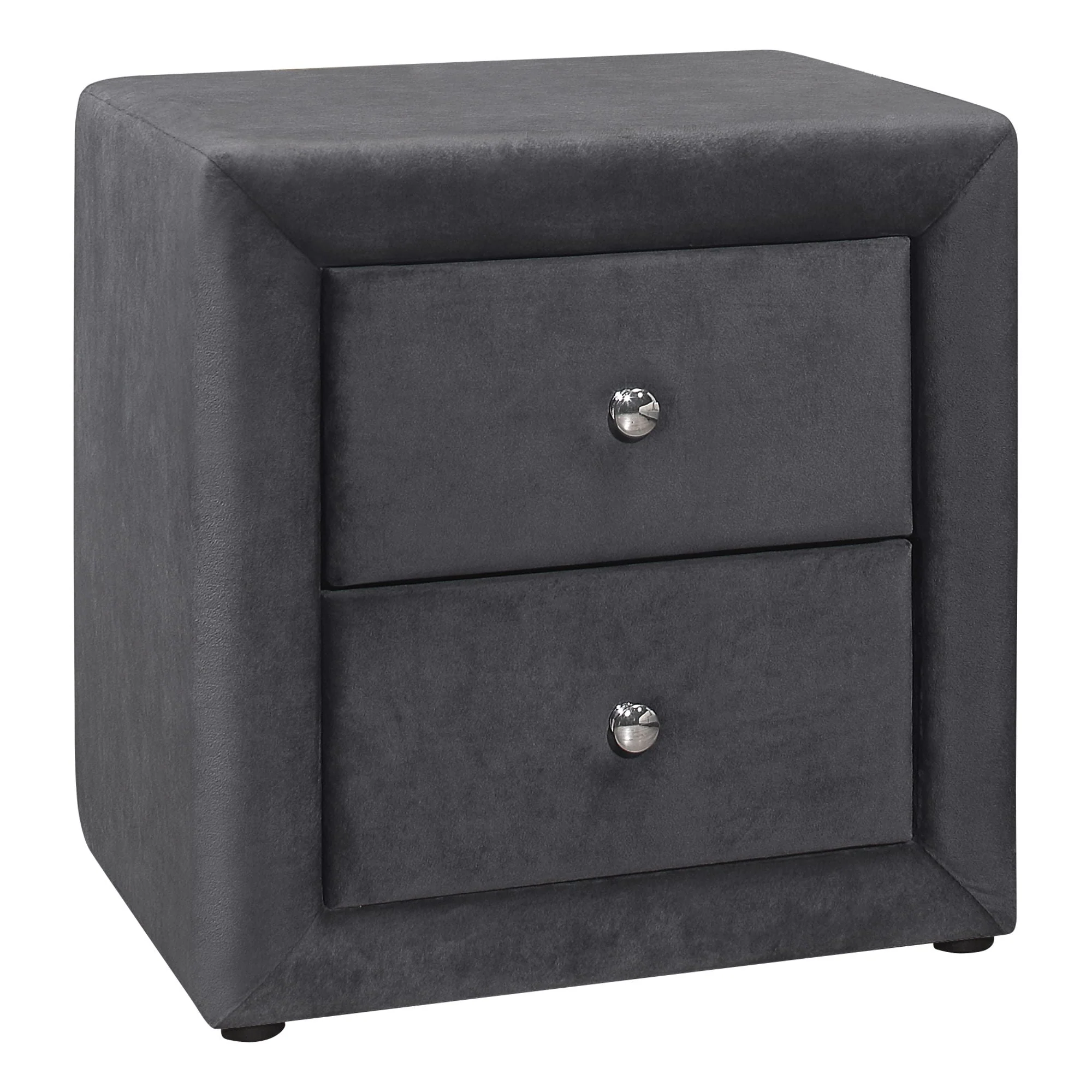 Nightstand with Storage Drawer, Upholstered, Transitional - Image 4
