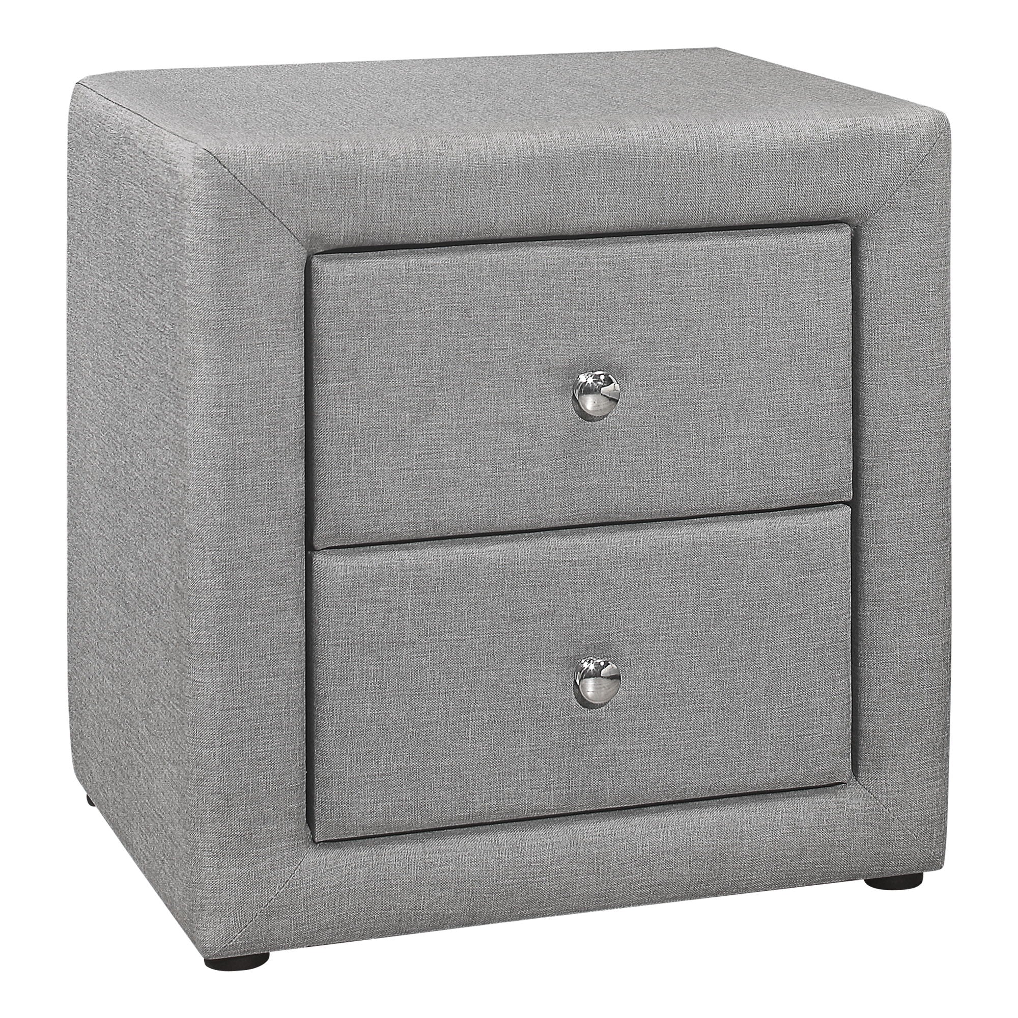 Nightstand with Storage Drawer, Upholstered, Transitional - Image 6