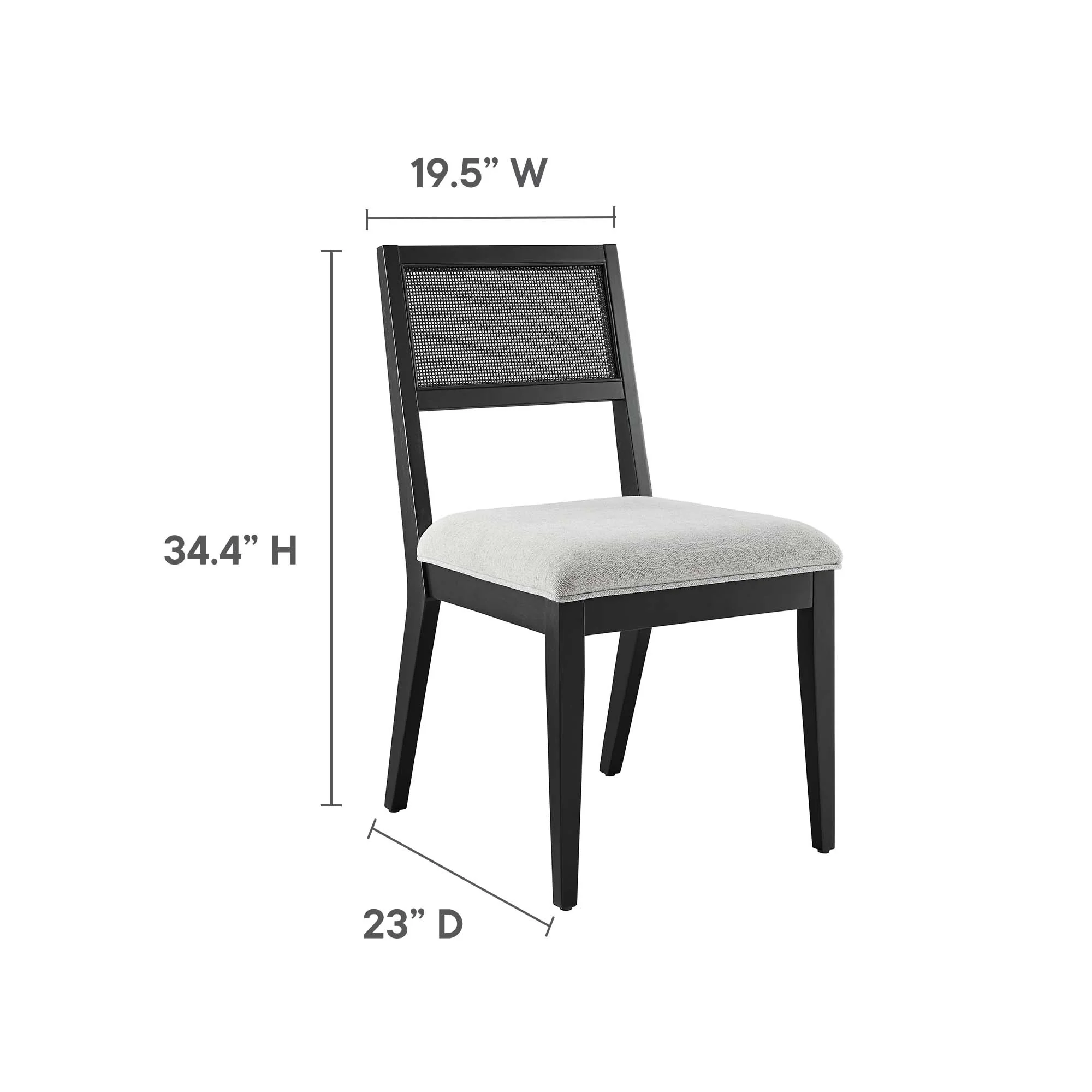 Nimba Faux Rattan Fabric Dining Chairs Set of 2 by Modway - Image 17