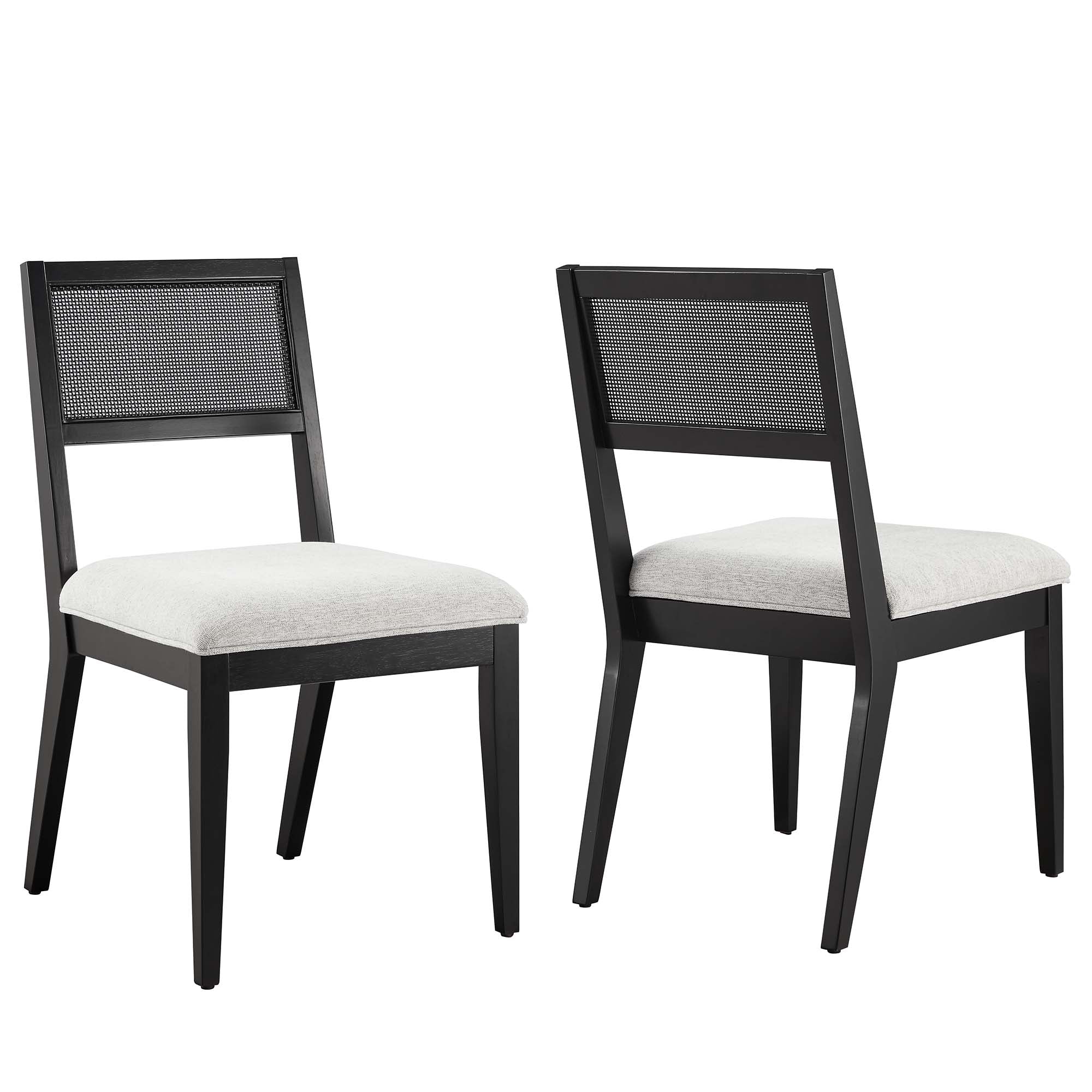 Nimba Faux Rattan Fabric Dining Chairs Set of 2 by Modway - Image 21