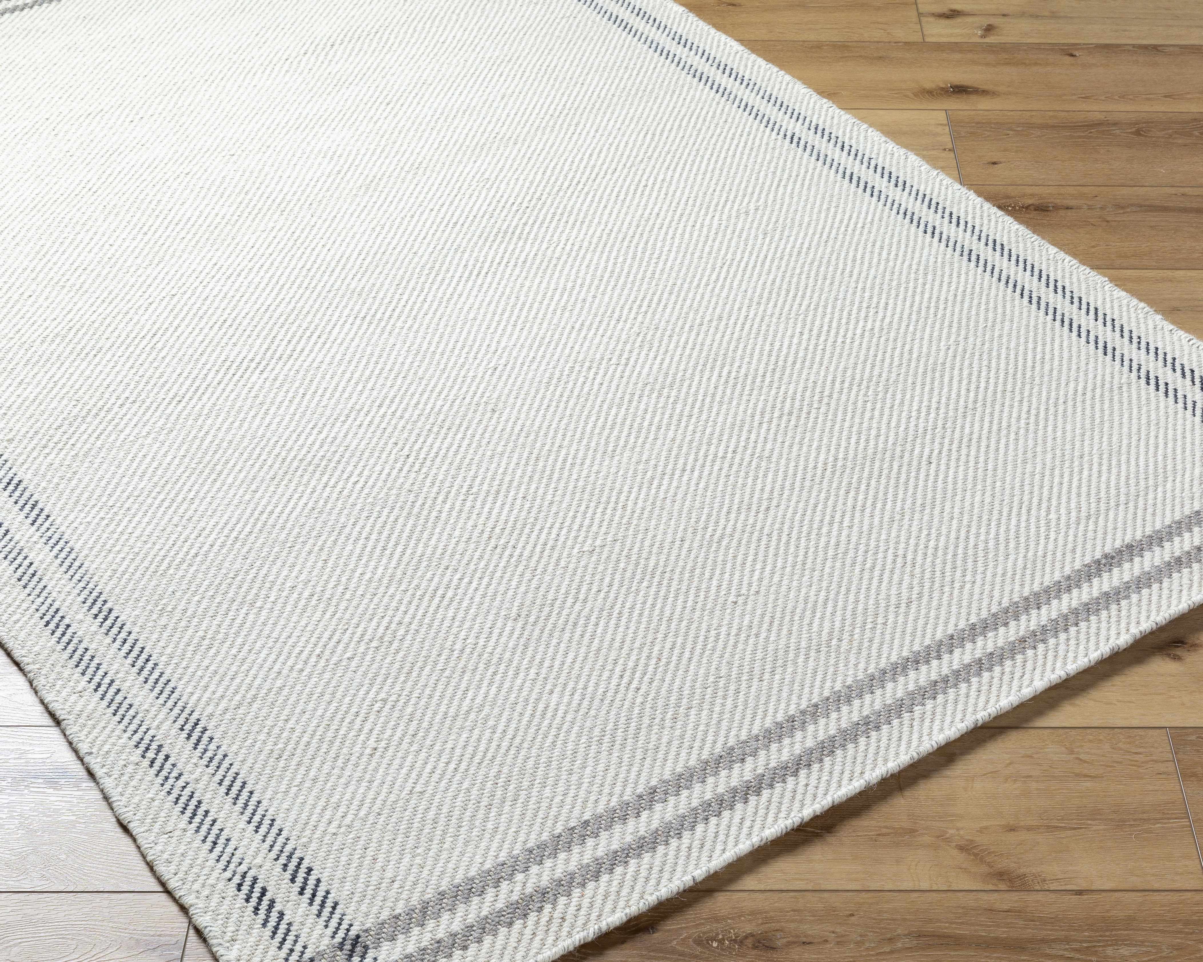Nimue Cream & Charcoal Bordered Area Rug - Clearance - Image 3