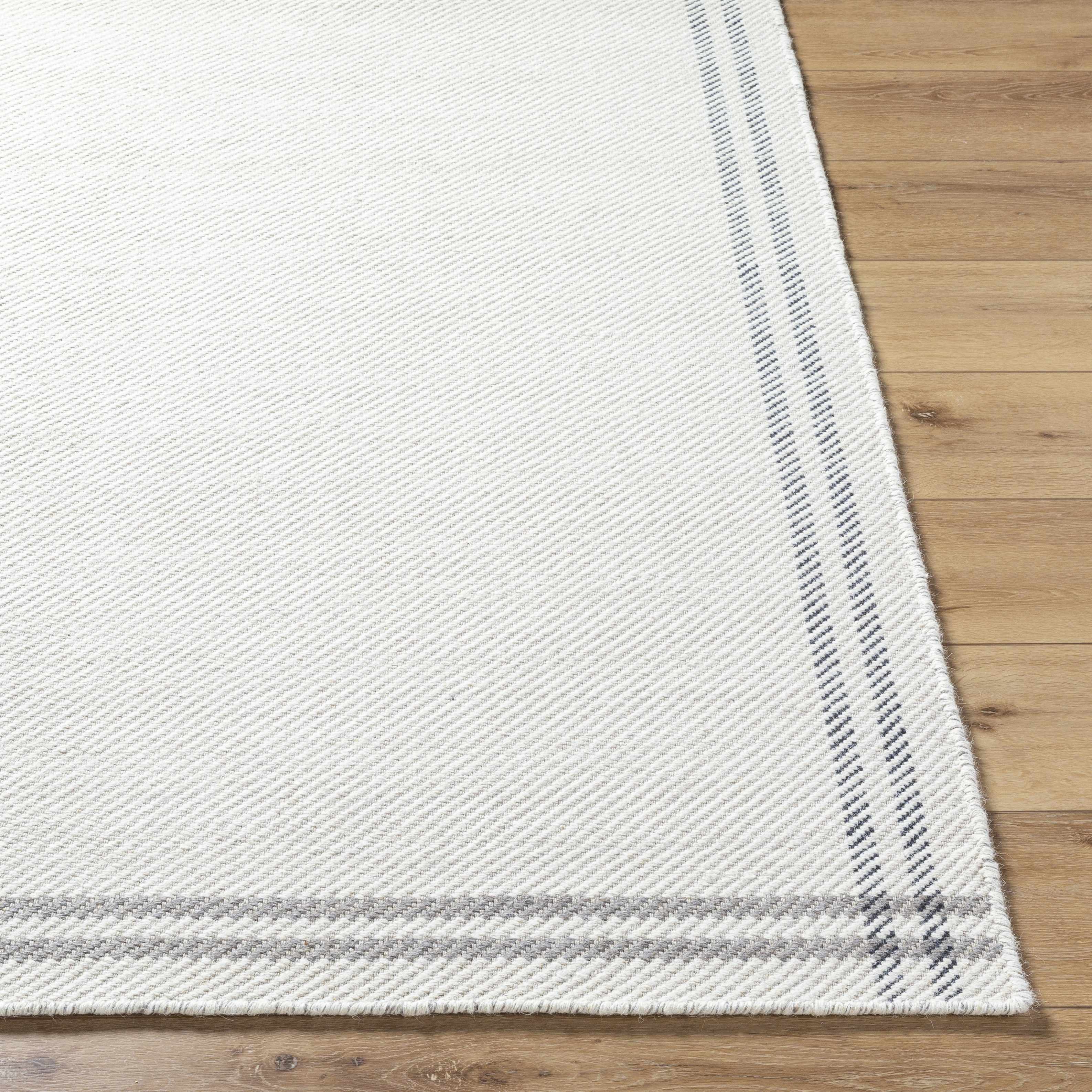Nimue Cream & Charcoal Bordered Area Rug - Clearance - Image 4