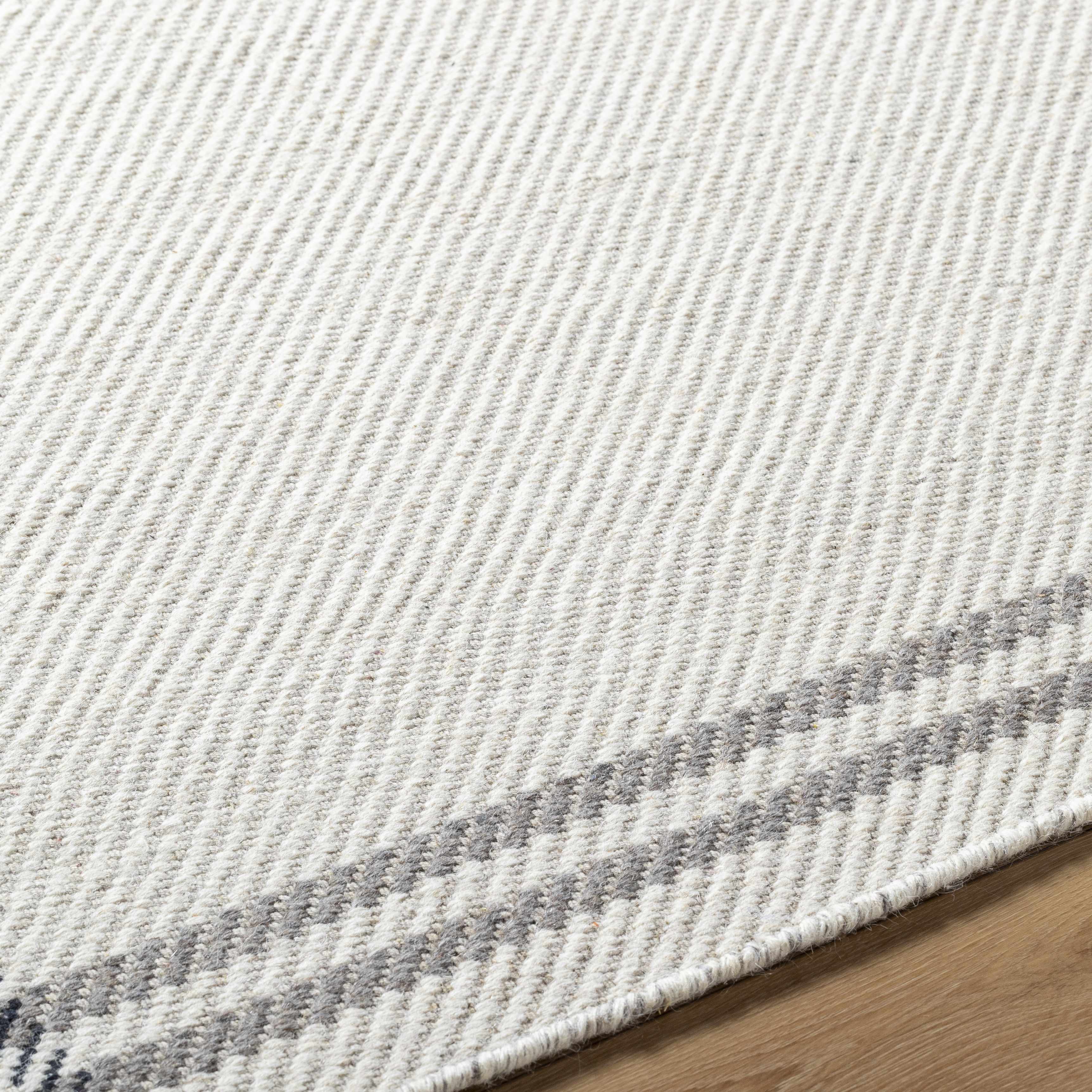Nimue Cream & Charcoal Bordered Area Rug - Clearance - Image 7