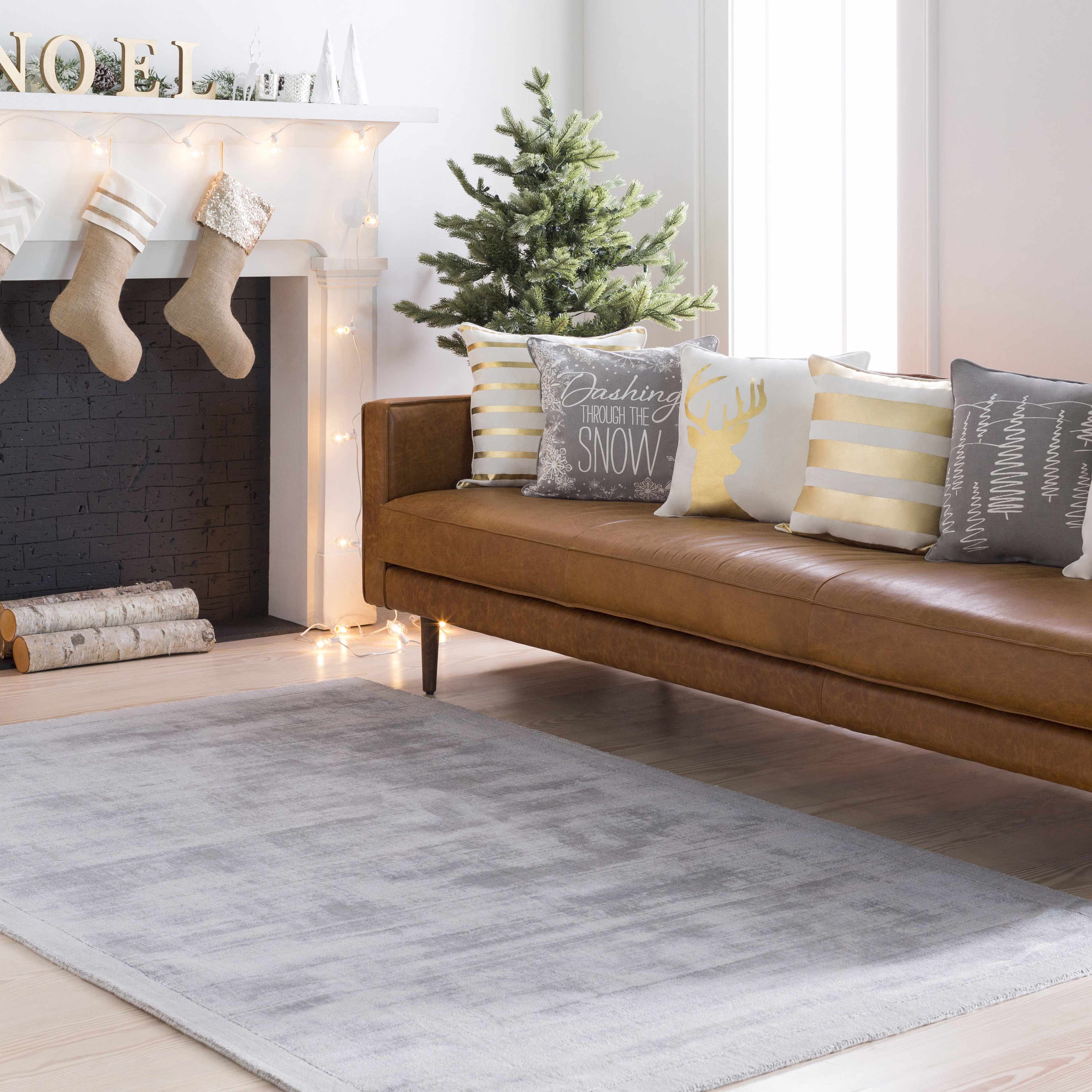 Niota Sheen Light Gray Premium Rug - Image 2