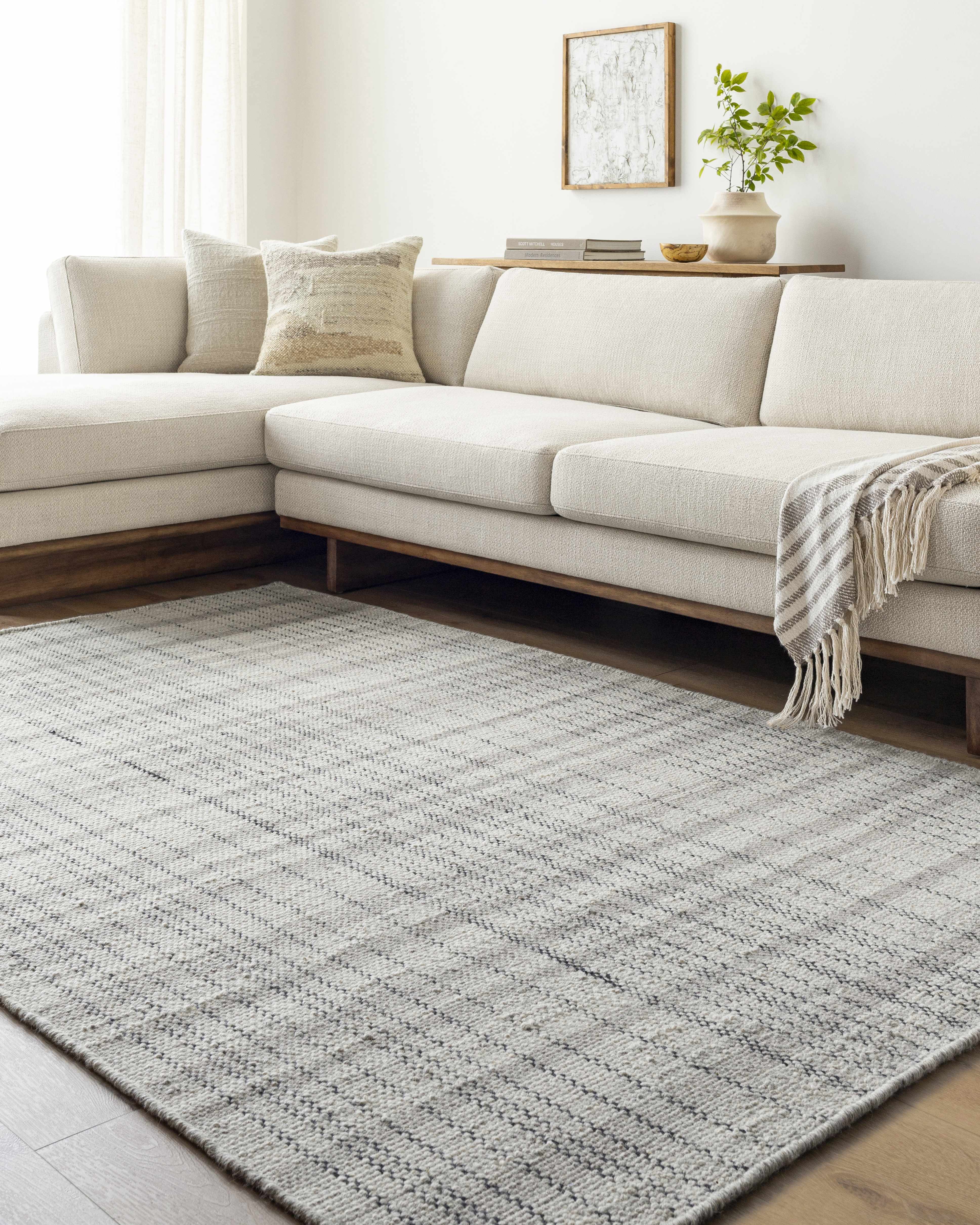 Nissa Blue Gray Checkered Area Rug - Clearance - Image 2