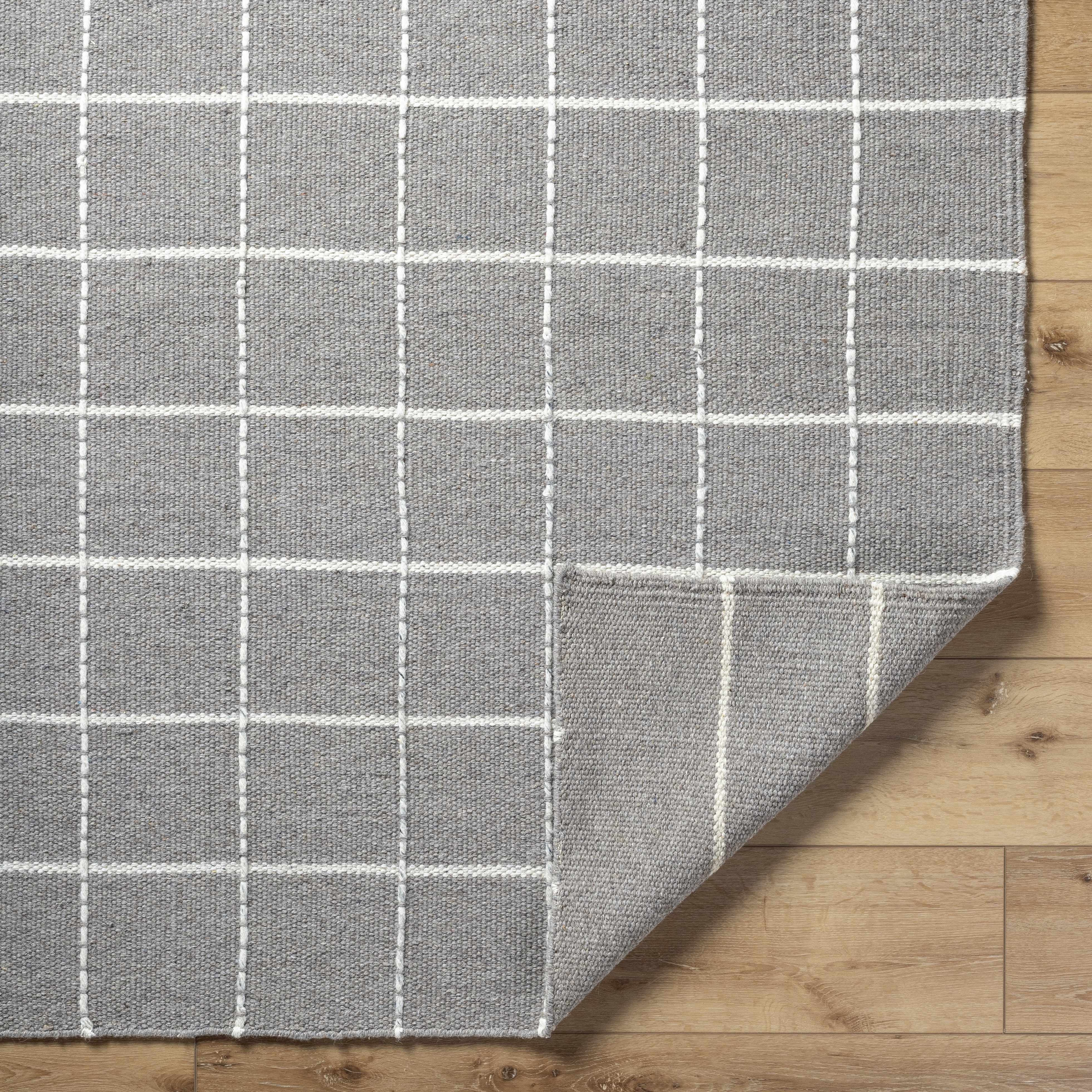 Nissa Gray Checkered Wool Rug - Image 5