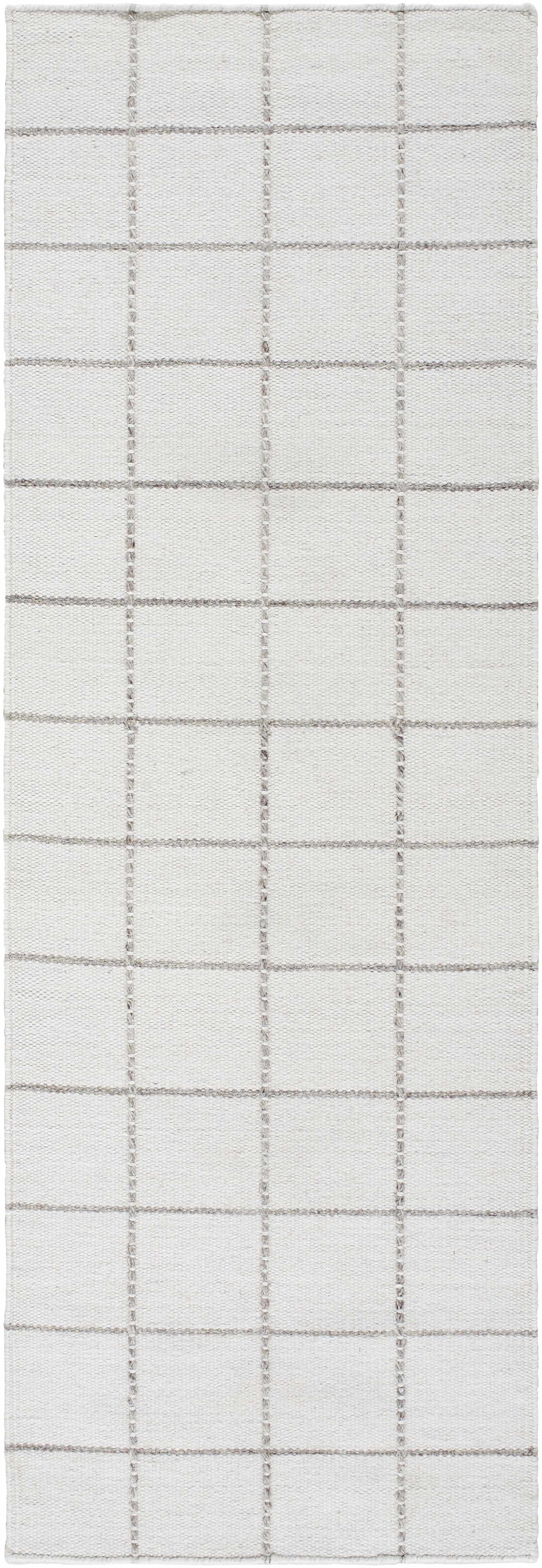 Nissa White Gray Checkered Wool Rug - Image 8