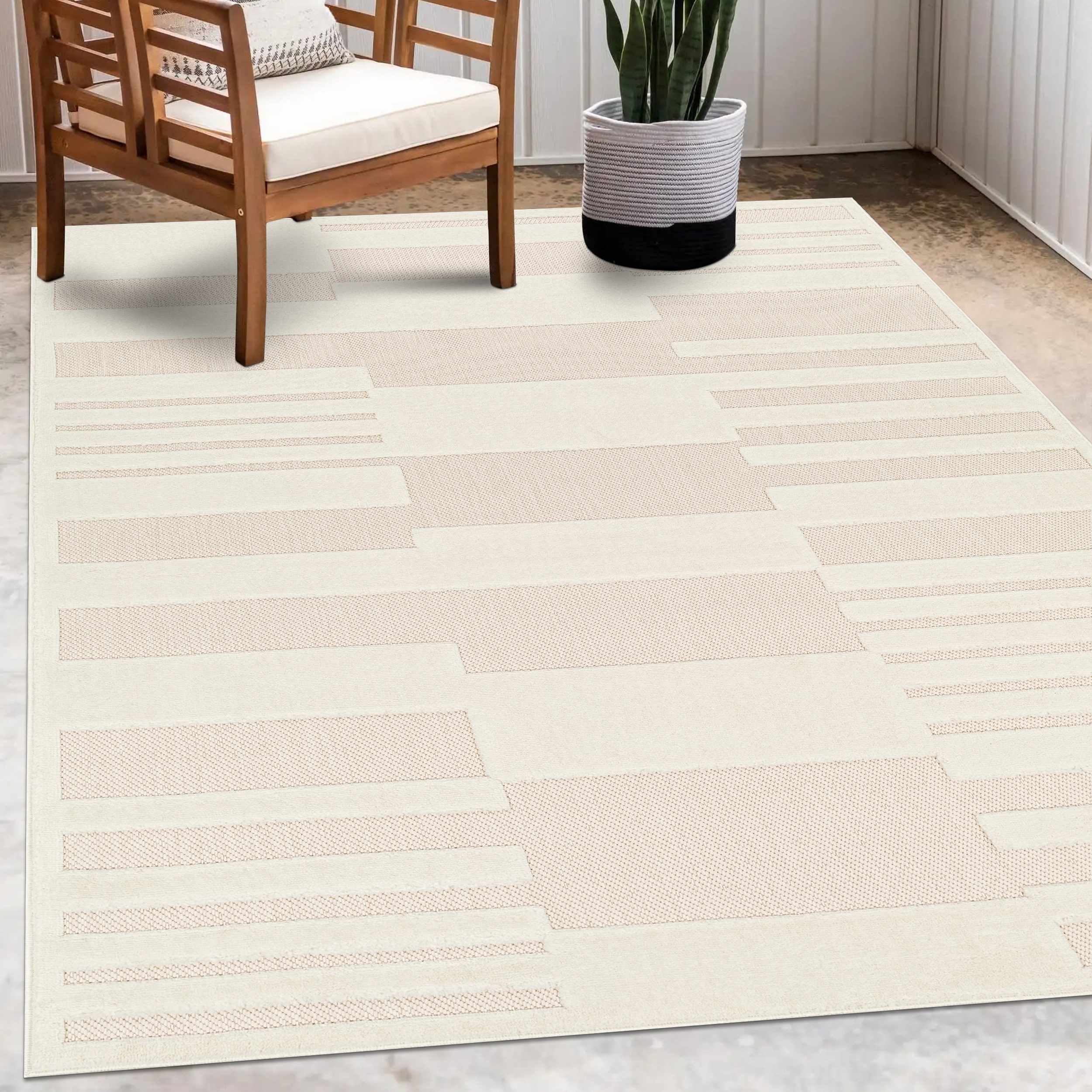 Nita Cream Outdoor Rug - Clearance - Image 9