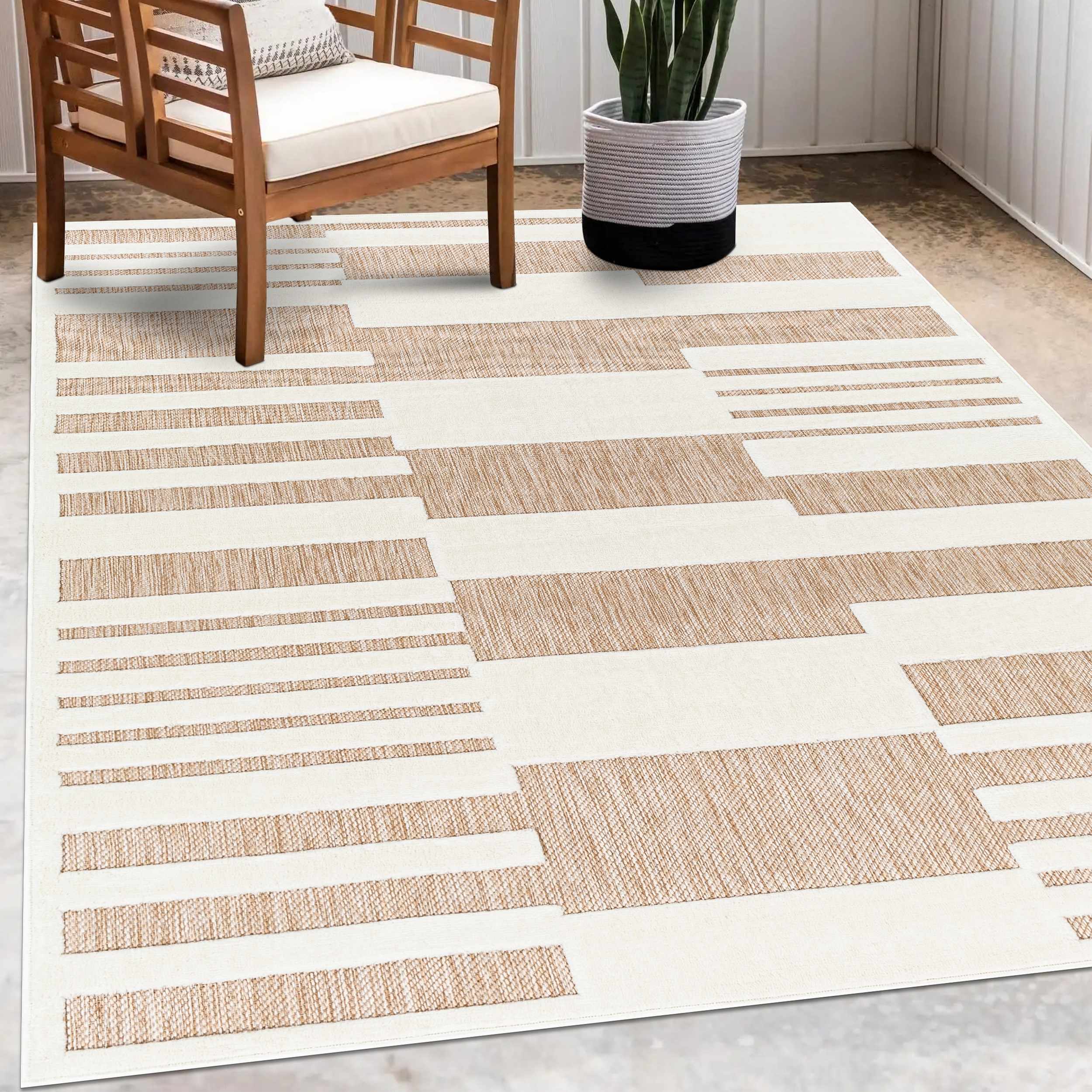 Nita Tan Outdoor Rug - Clearance - Image 11