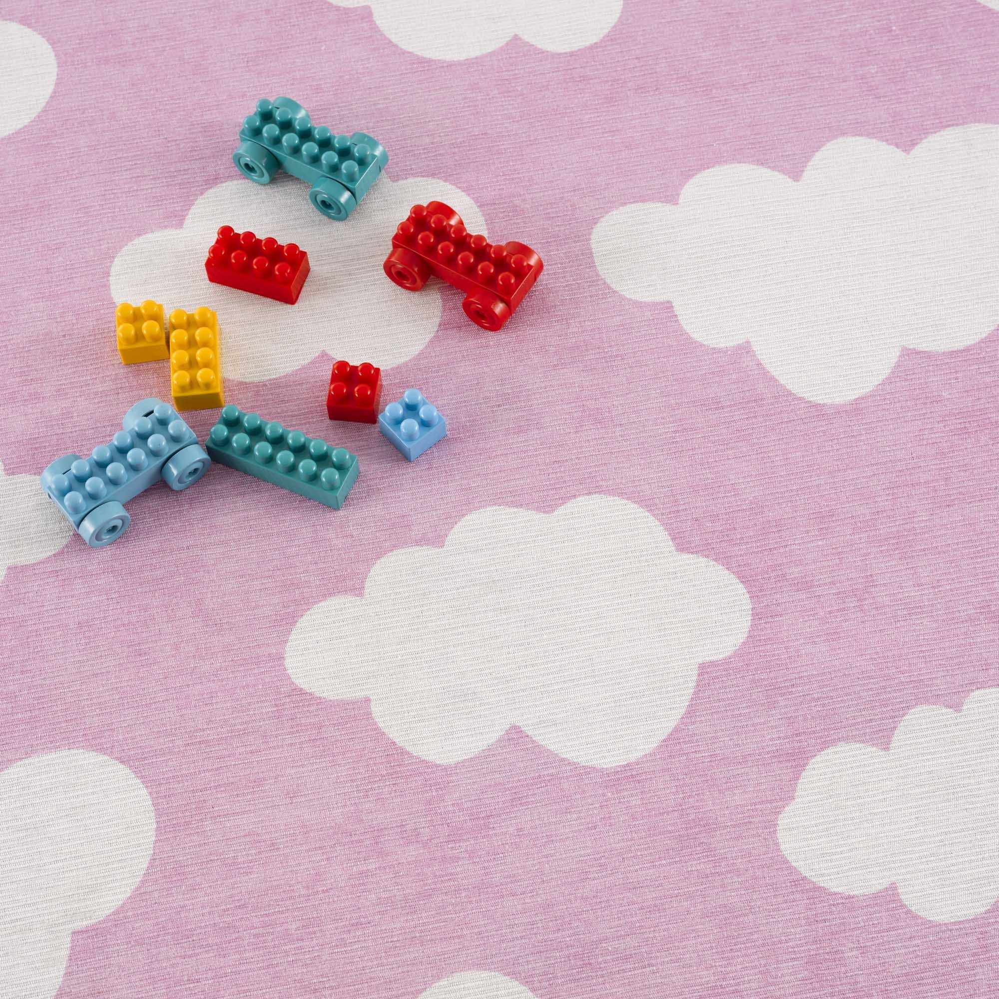 Nizar Pink Cloud Washable Kids Rug - Clearance - Image 3