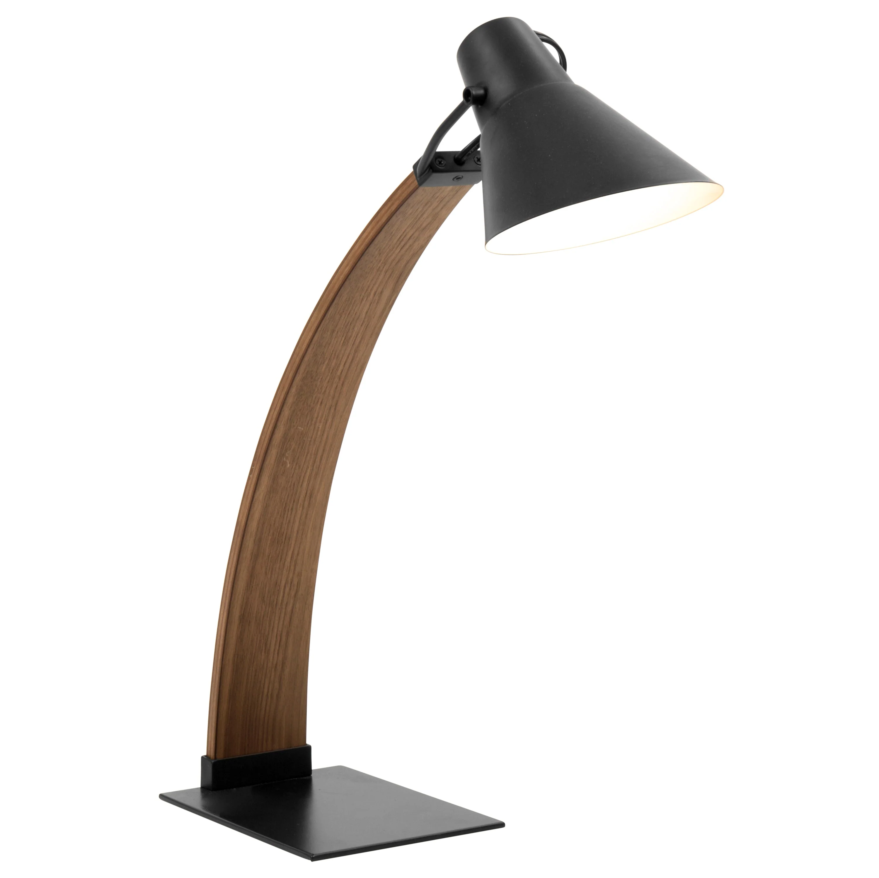 Noah Mid-Century Modern Table Lamp in Walnut and Black - Image 2