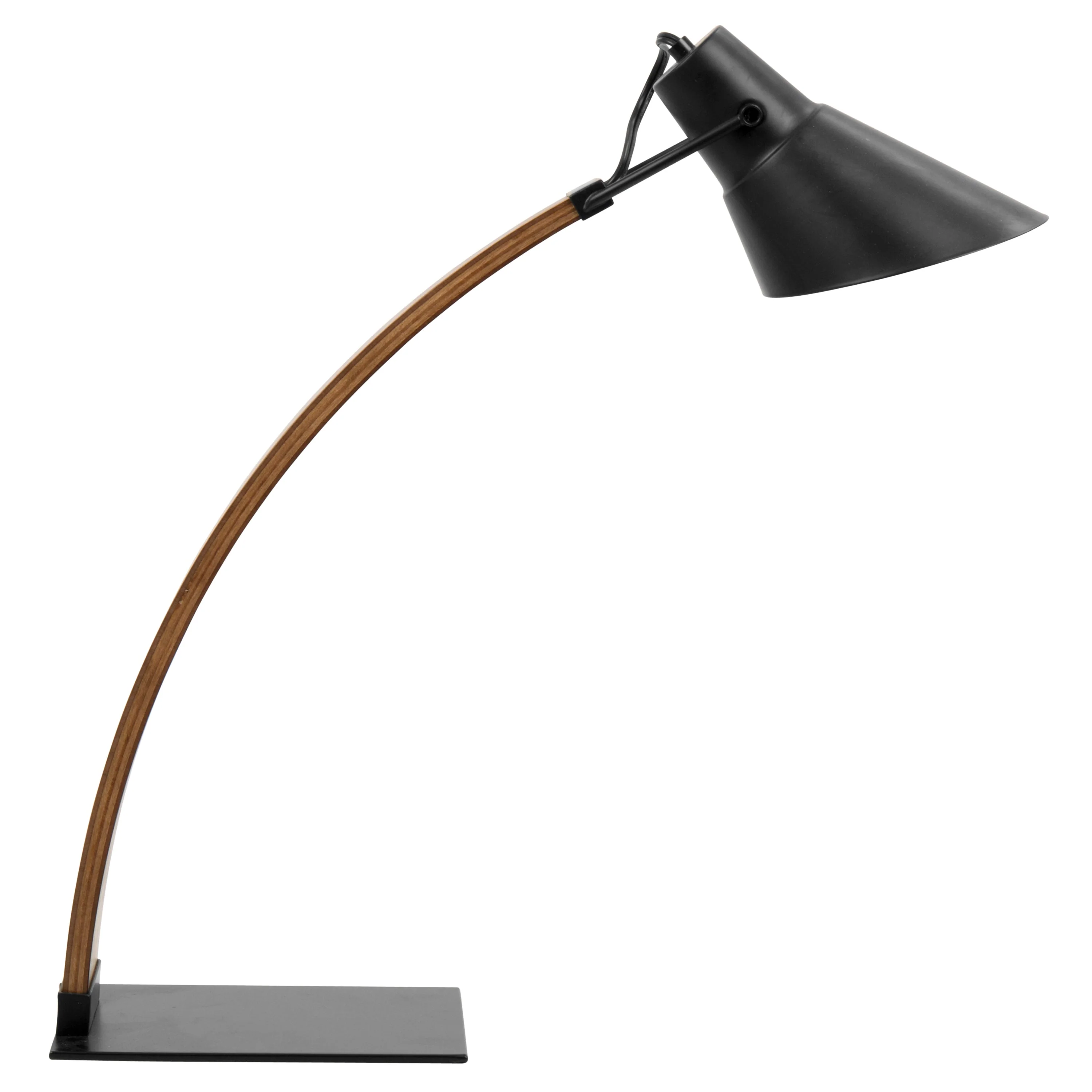 Noah Mid-Century Modern Table Lamp in Walnut and Black - Image 3