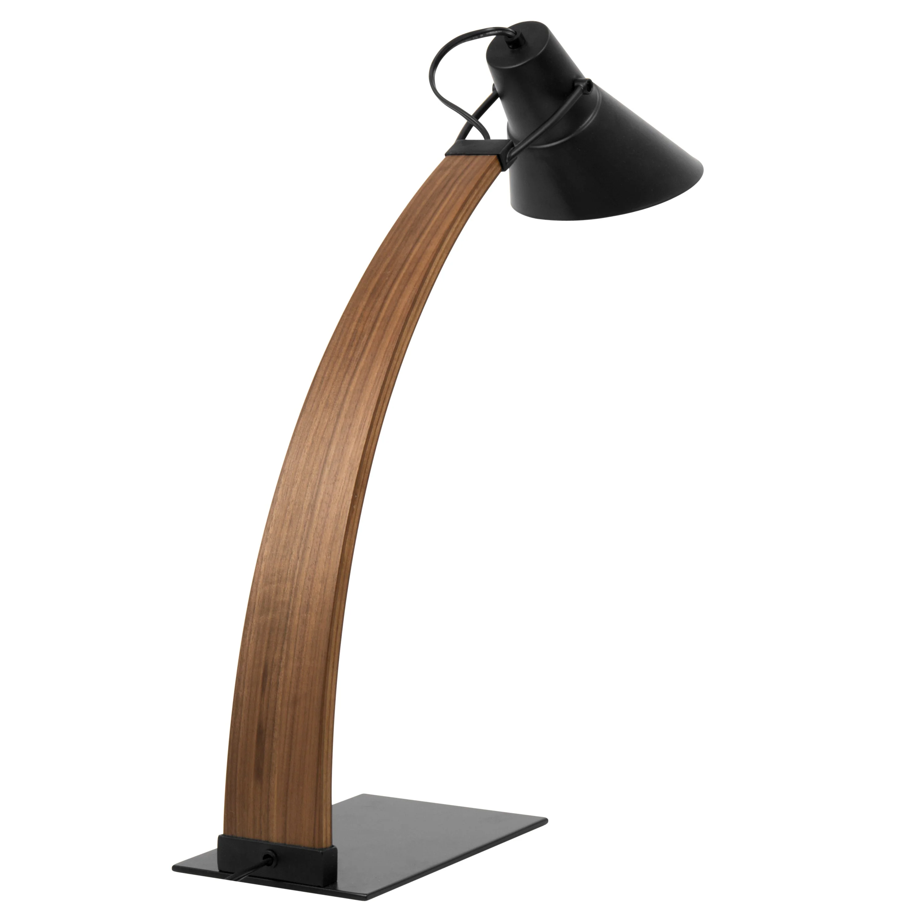 Noah Mid-Century Modern Table Lamp in Walnut and Black - Image 4