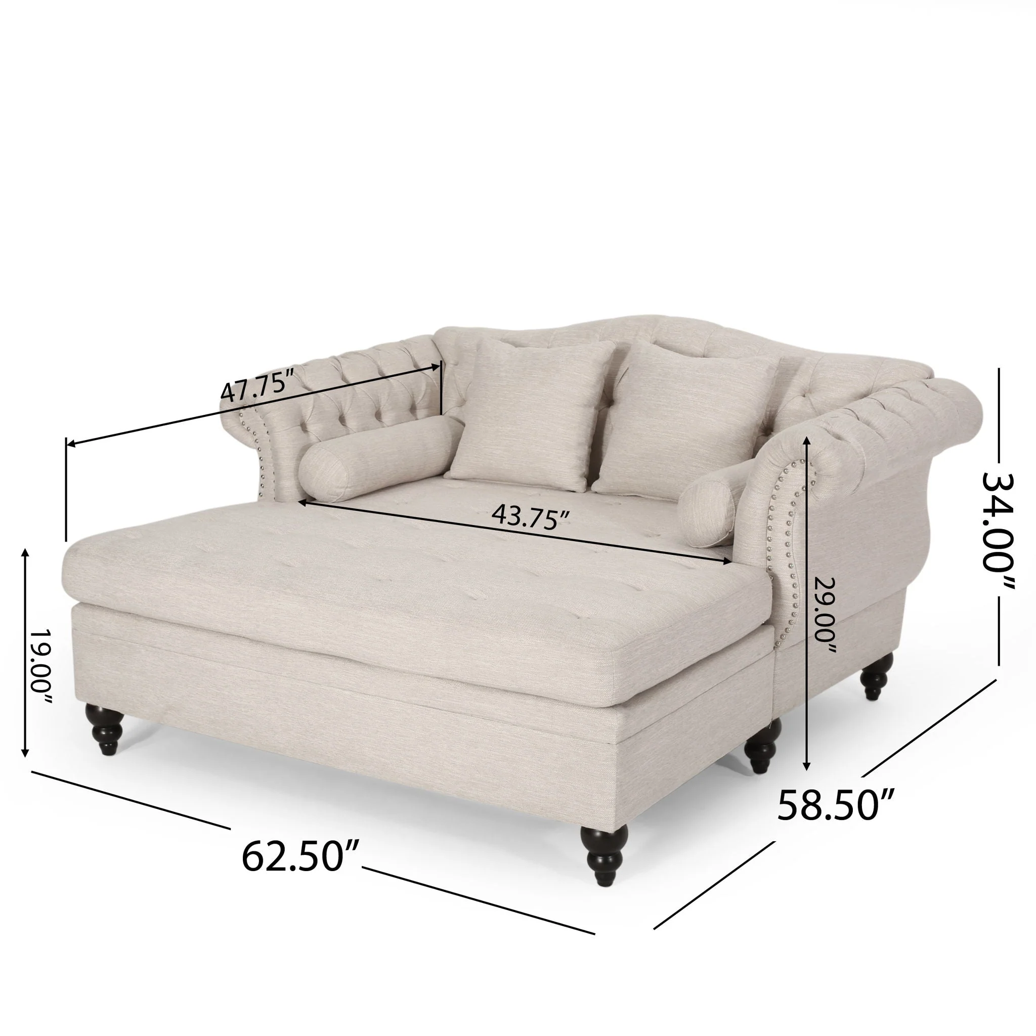 Noble House Loveseat Chaise Lounge - Image 3