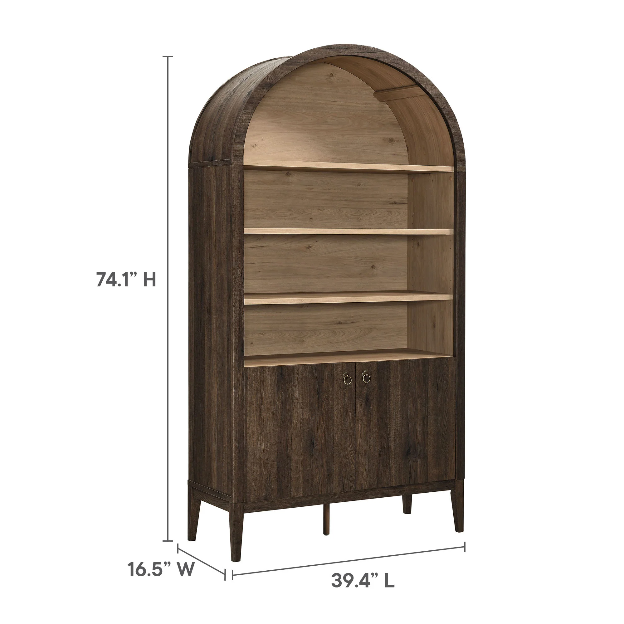 Nolan 74" Tall Wide Arched Storage Display Cabinet Bookshelf by Modway - Image 24