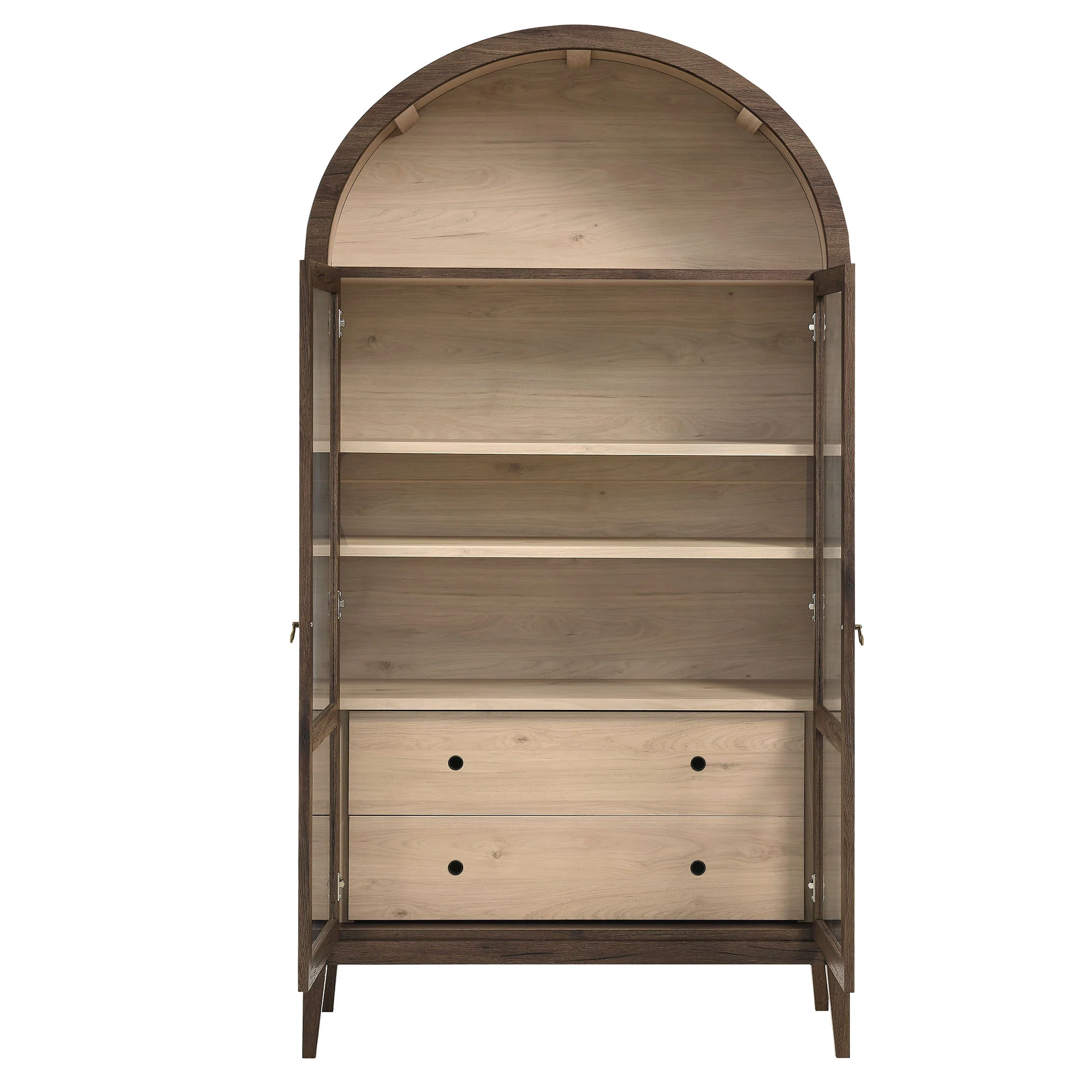 Nolan 1-Piece Wood Storage Cabinet with Arched Glass Doors - Image 12