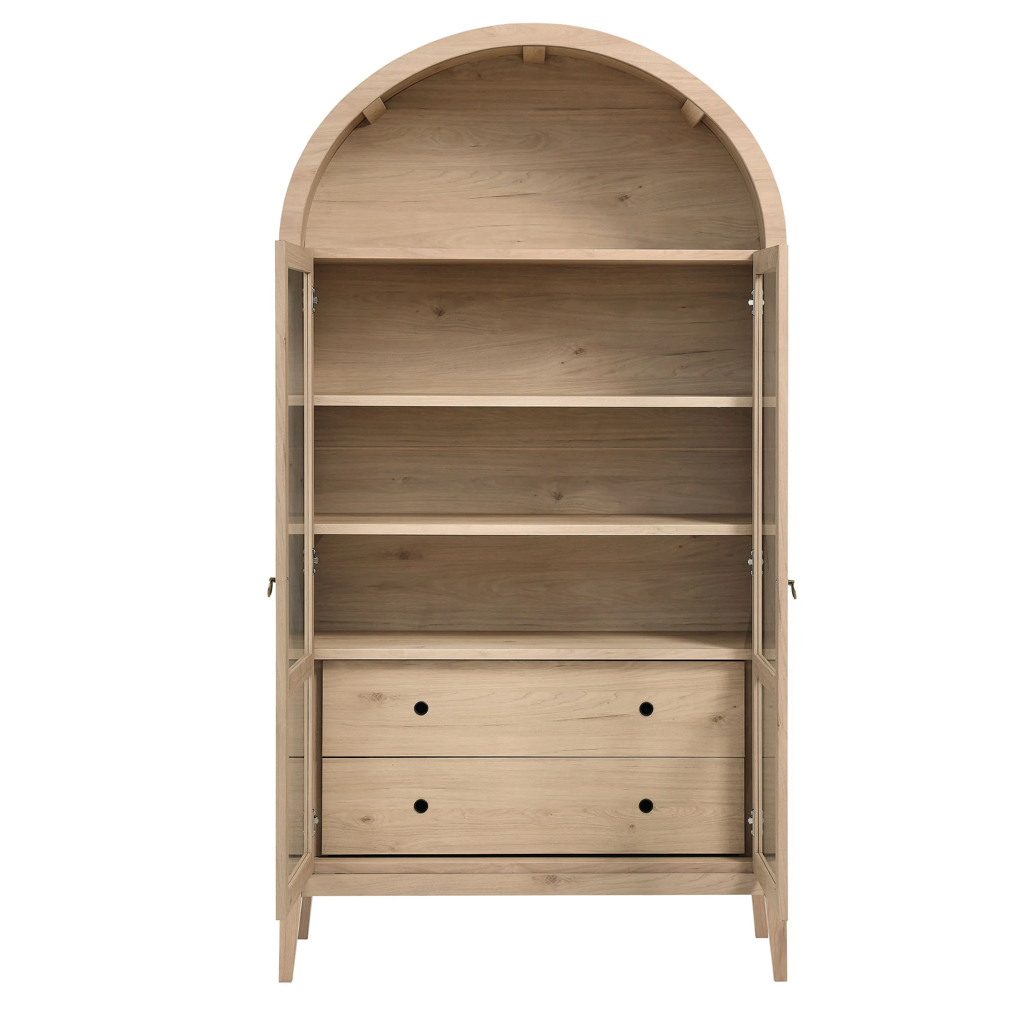 Nolan 1-Piece Wood Storage Cabinet with Arched Glass Doors - Image 13