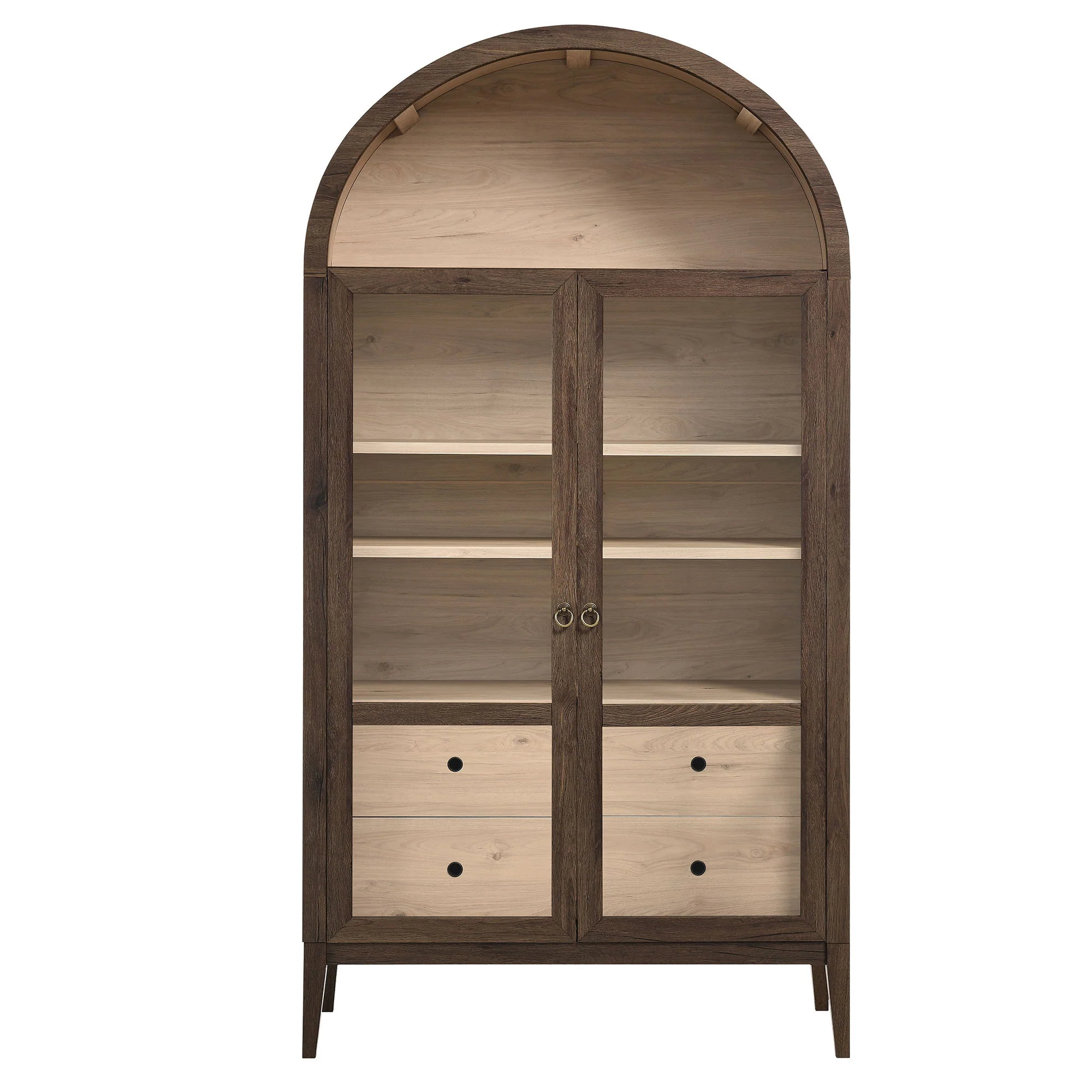 Nolan 1-Piece Wood Storage Cabinet with Arched Glass Doors - Image 15
