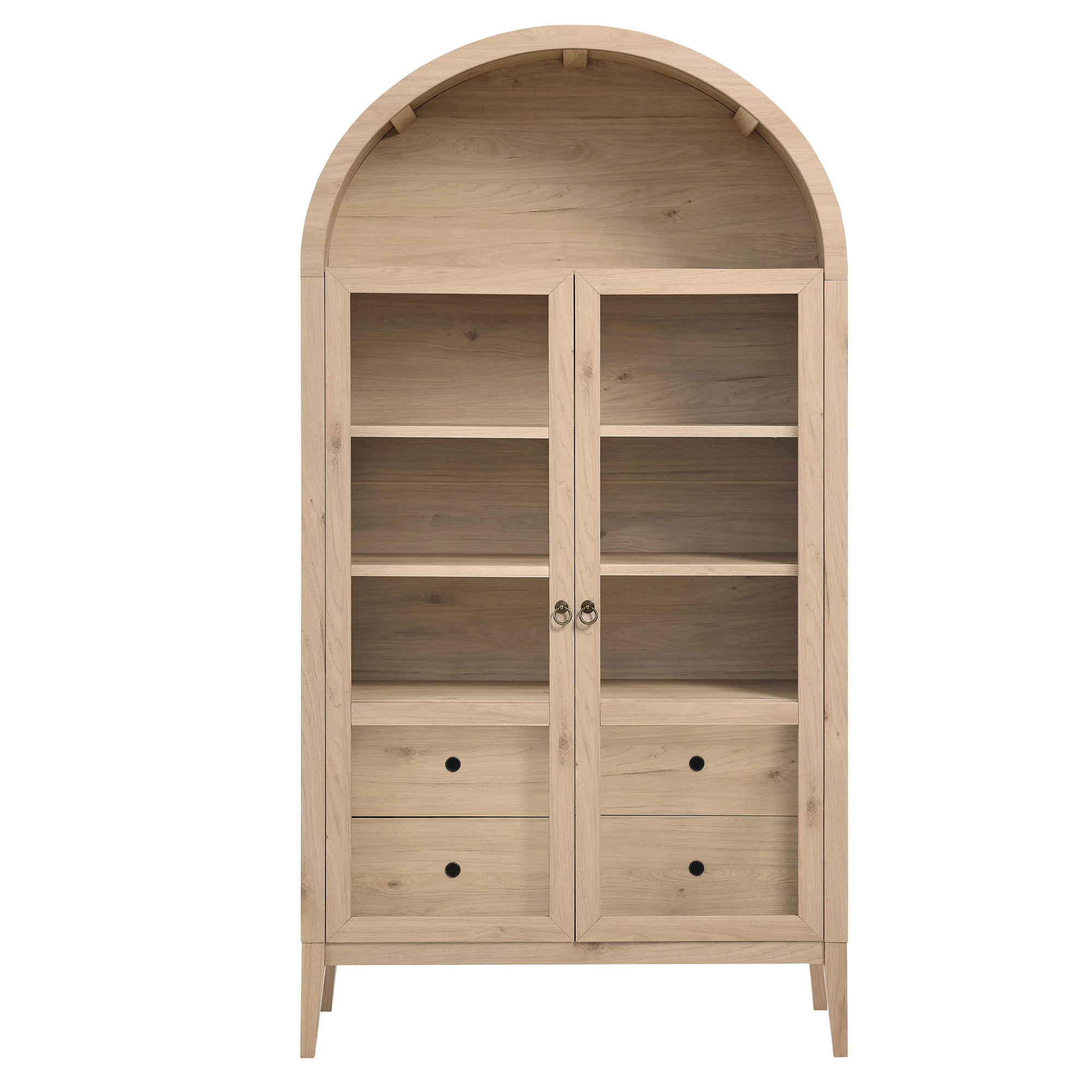 Nolan 1-Piece Wood Storage Cabinet with Arched Glass Doors - Image 16