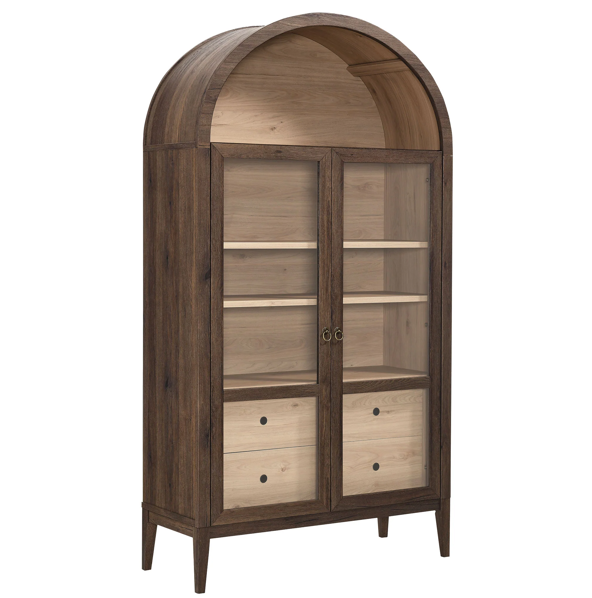 Nolan 1-Piece Wood Storage Cabinet with Arched Glass Doors - Image 27