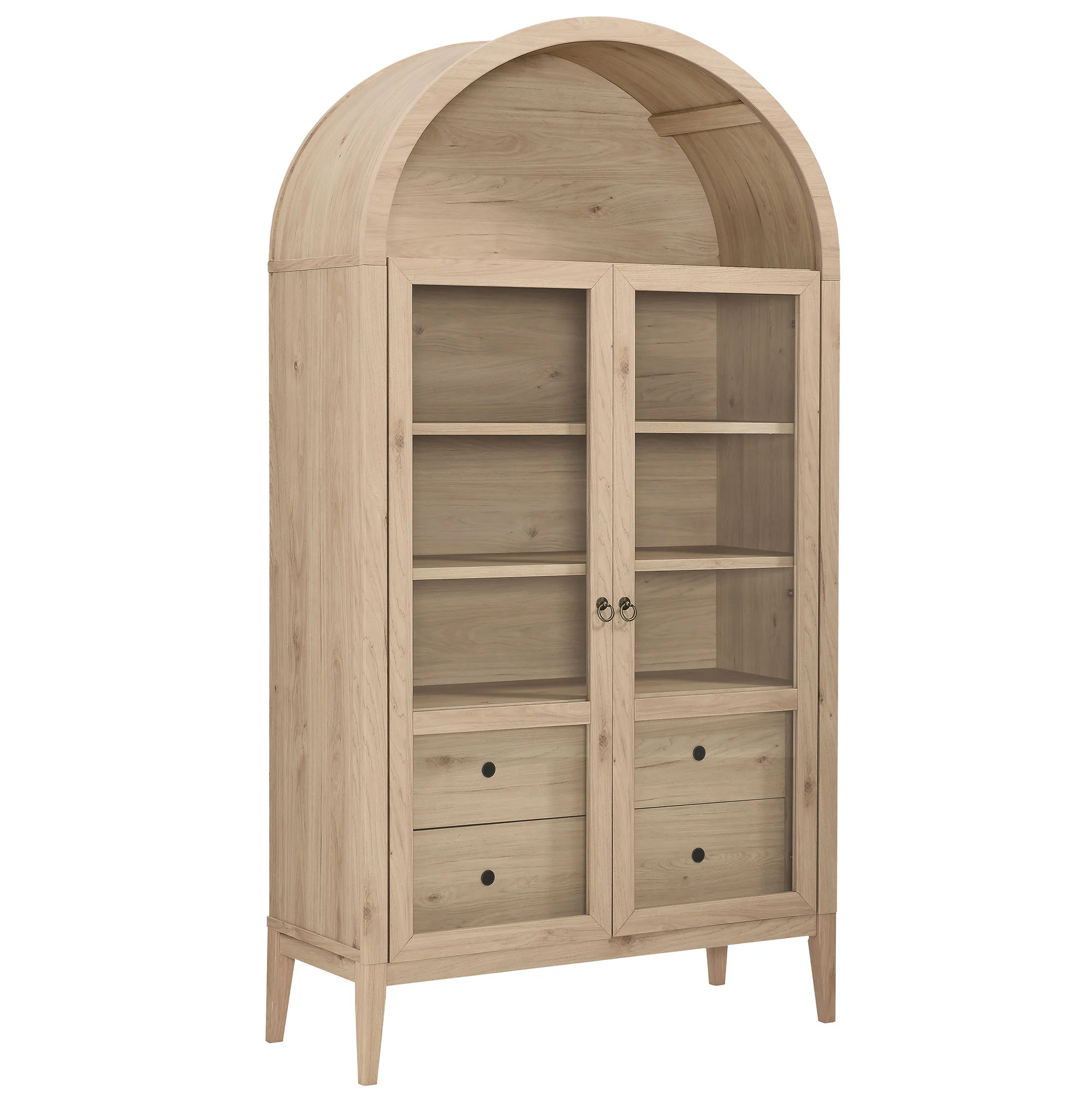 Nolan 1-Piece Wood Storage Cabinet with Arched Glass Doors - Image 28