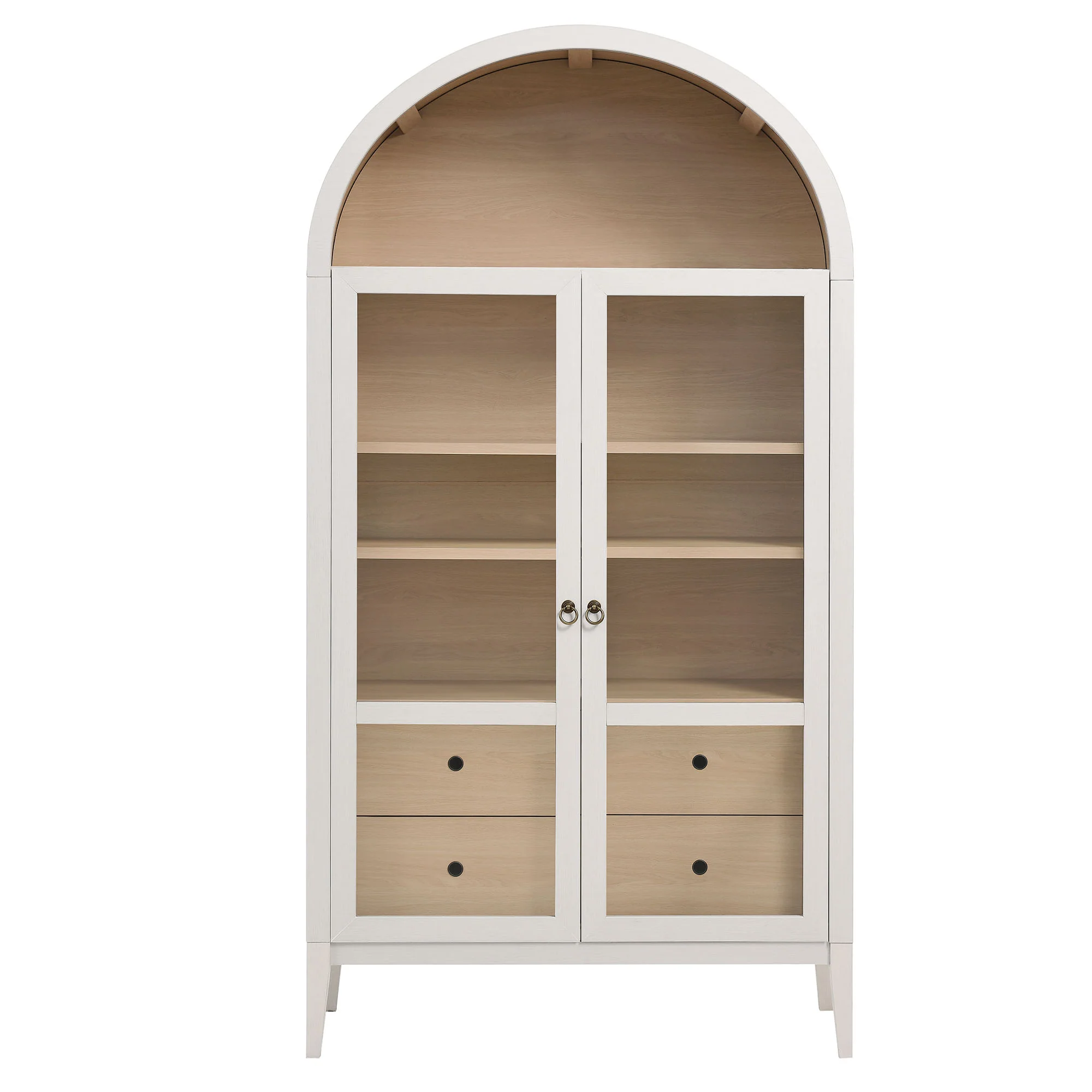 Nolan 1-Piece Wood Storage Cabinet with Arched Glass Doors - Image 5