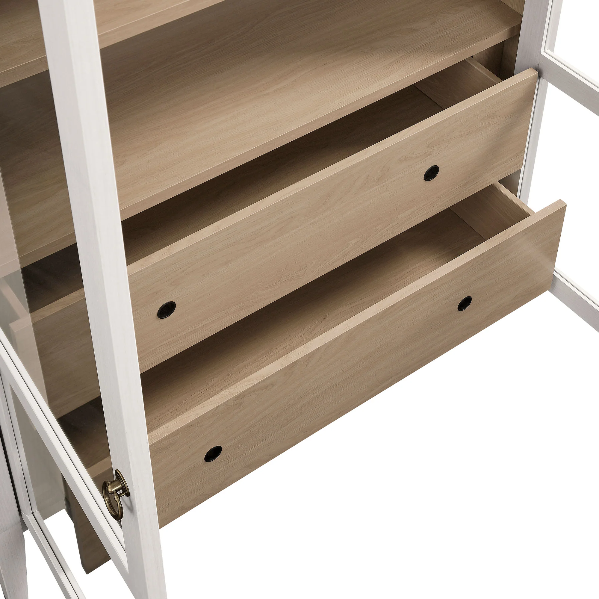 Nolan 1-Piece Wood Storage Cabinet with Arched Glass Doors - Image 7