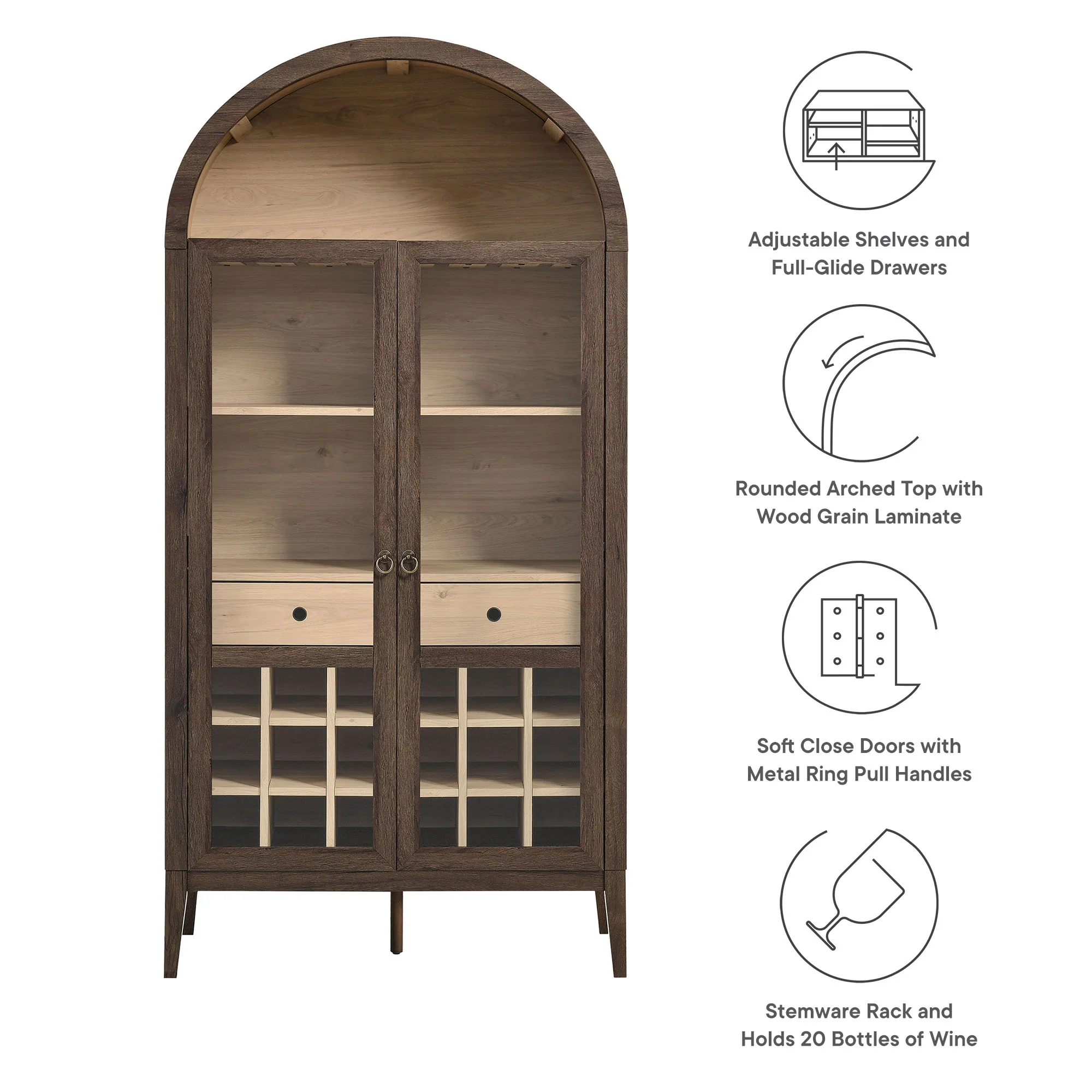 Nolan Arched Bar Cabinet by Modway - Image 2