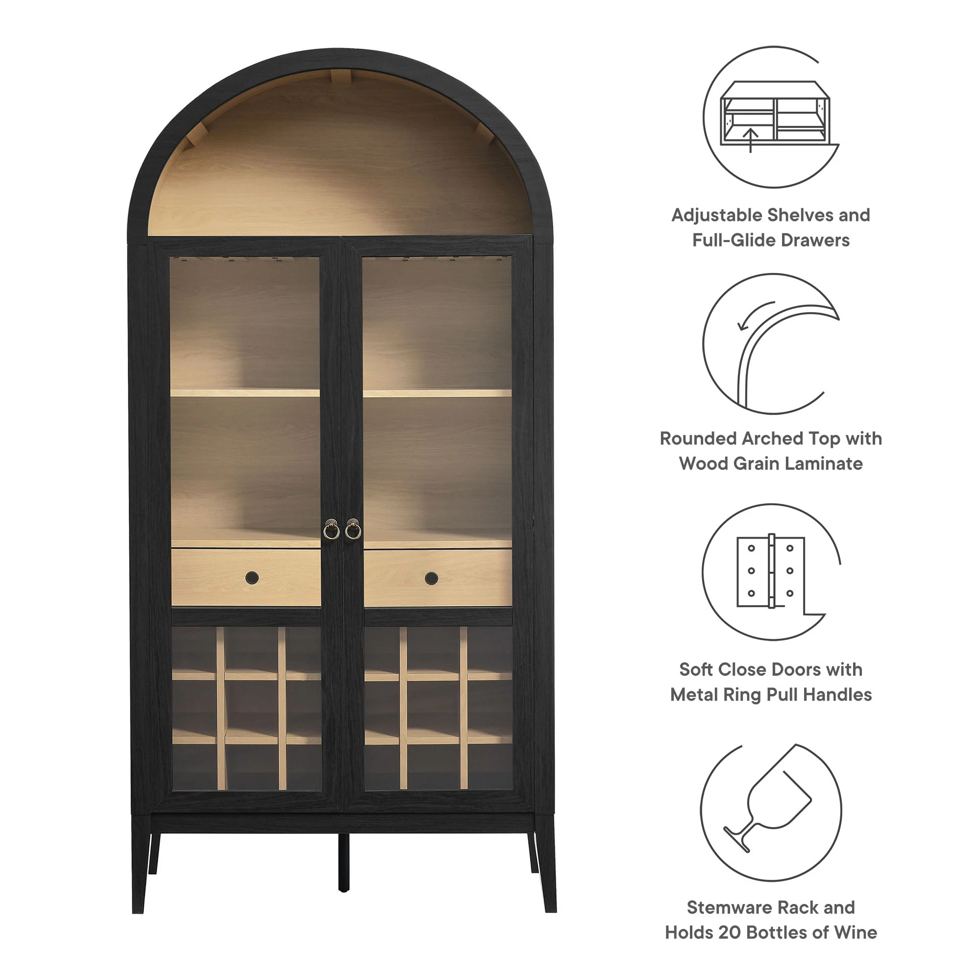 Nolan Arched Bar Cabinet by Modway - Image 24