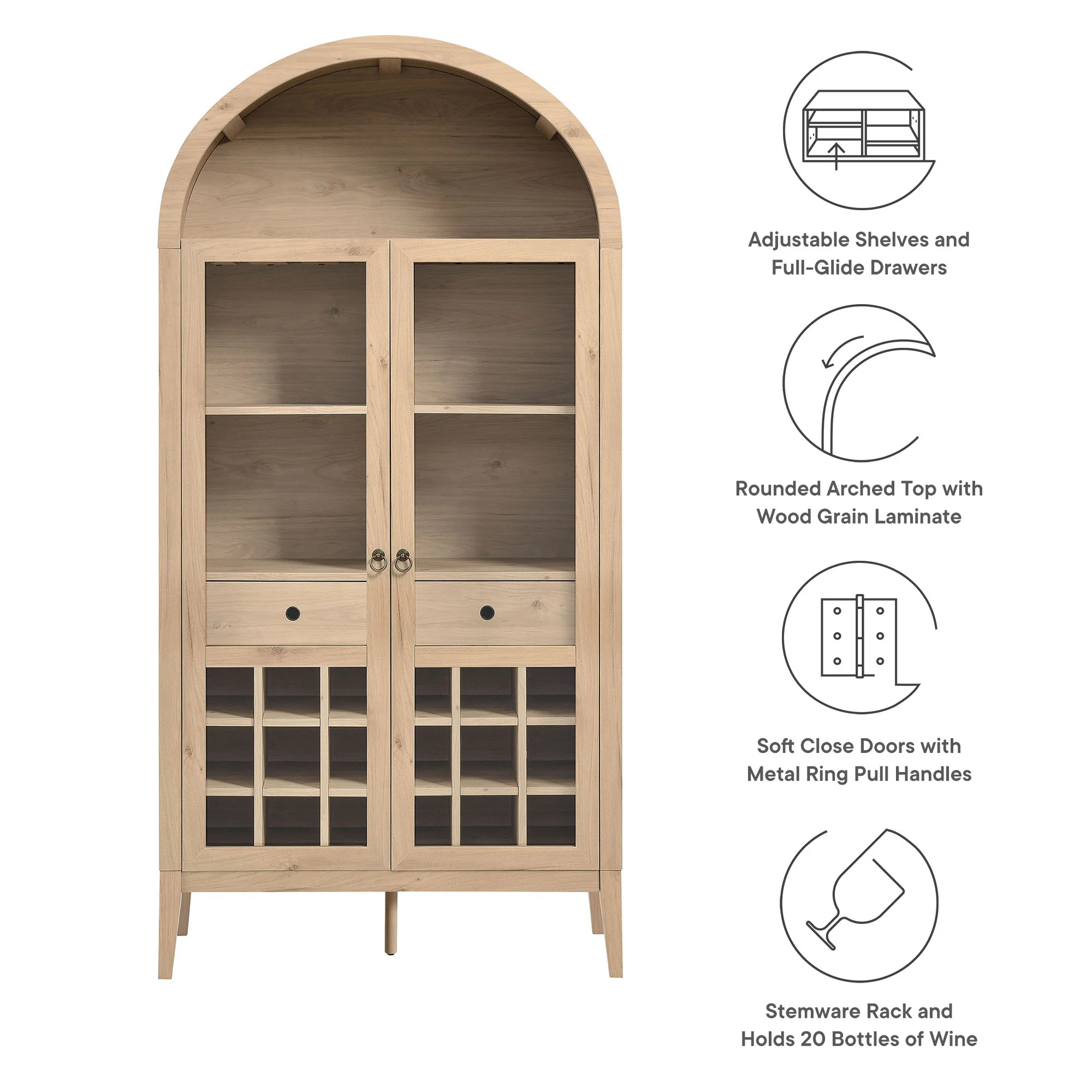 Nolan Arched Bar Cabinet by Modway - Image 25