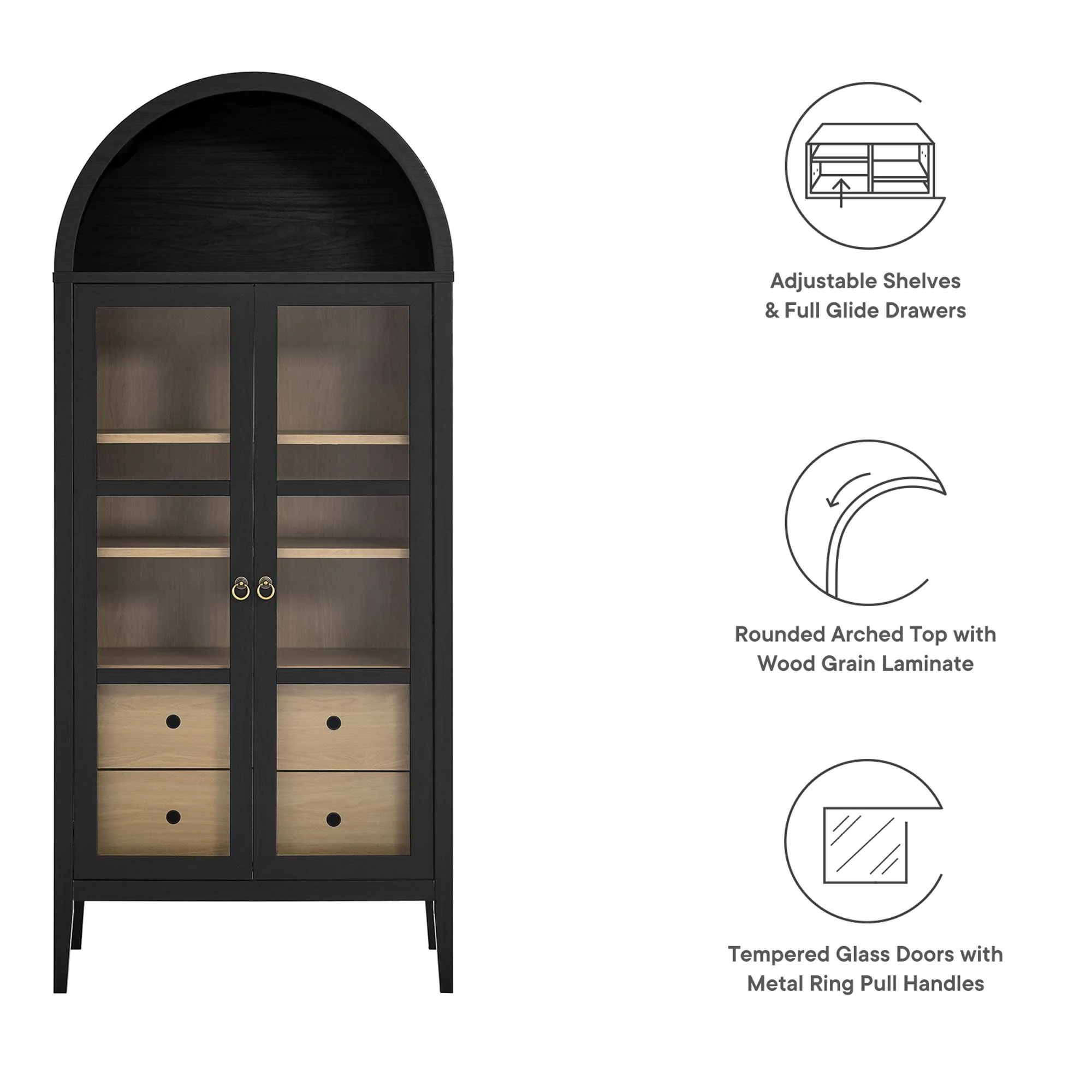 Nolan Tall Arched Storage Display Cabinet by Modway - Image 22
